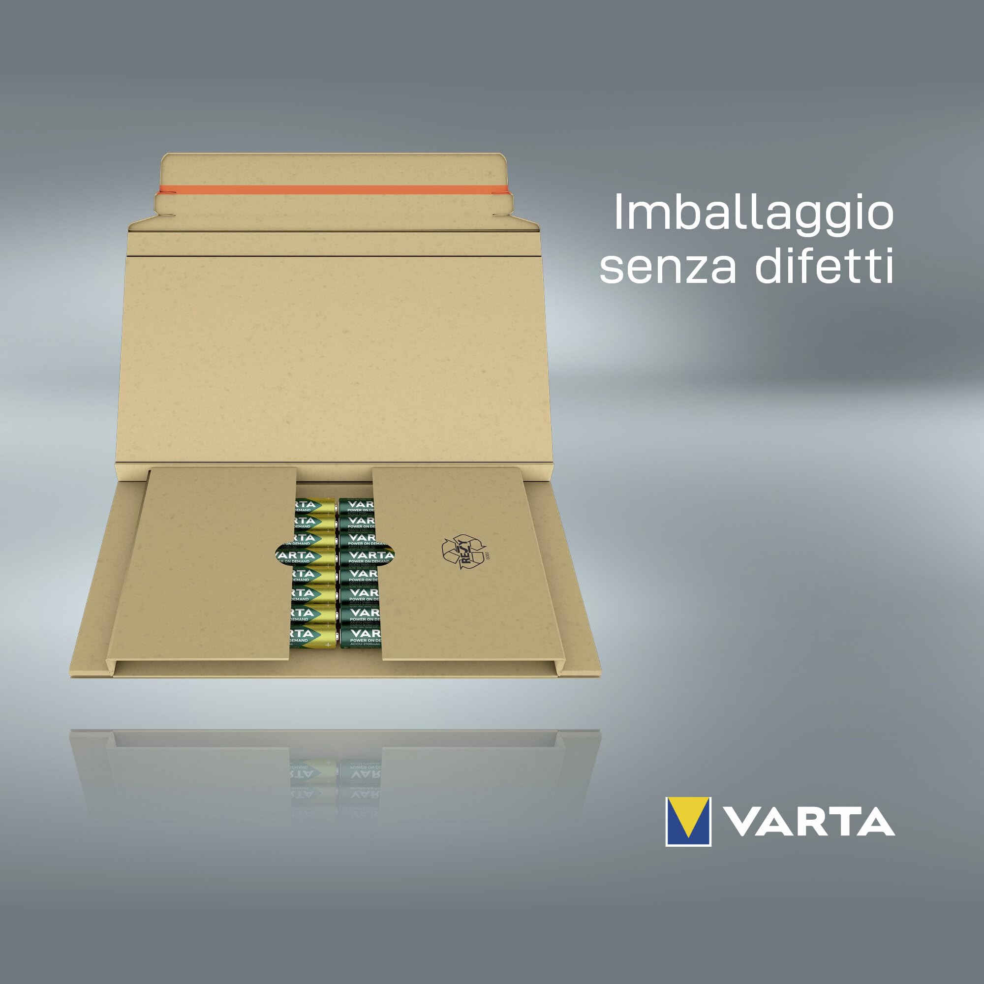 VARTA Pile AA, ricaricabili, confezione da 16, Recharge Accu Power on Demand, batteria ricaricabile, 2100 mAh Ni-MH, senza effetto memory, precaricate, pronte all'uso [Esclusivo su Amazon]