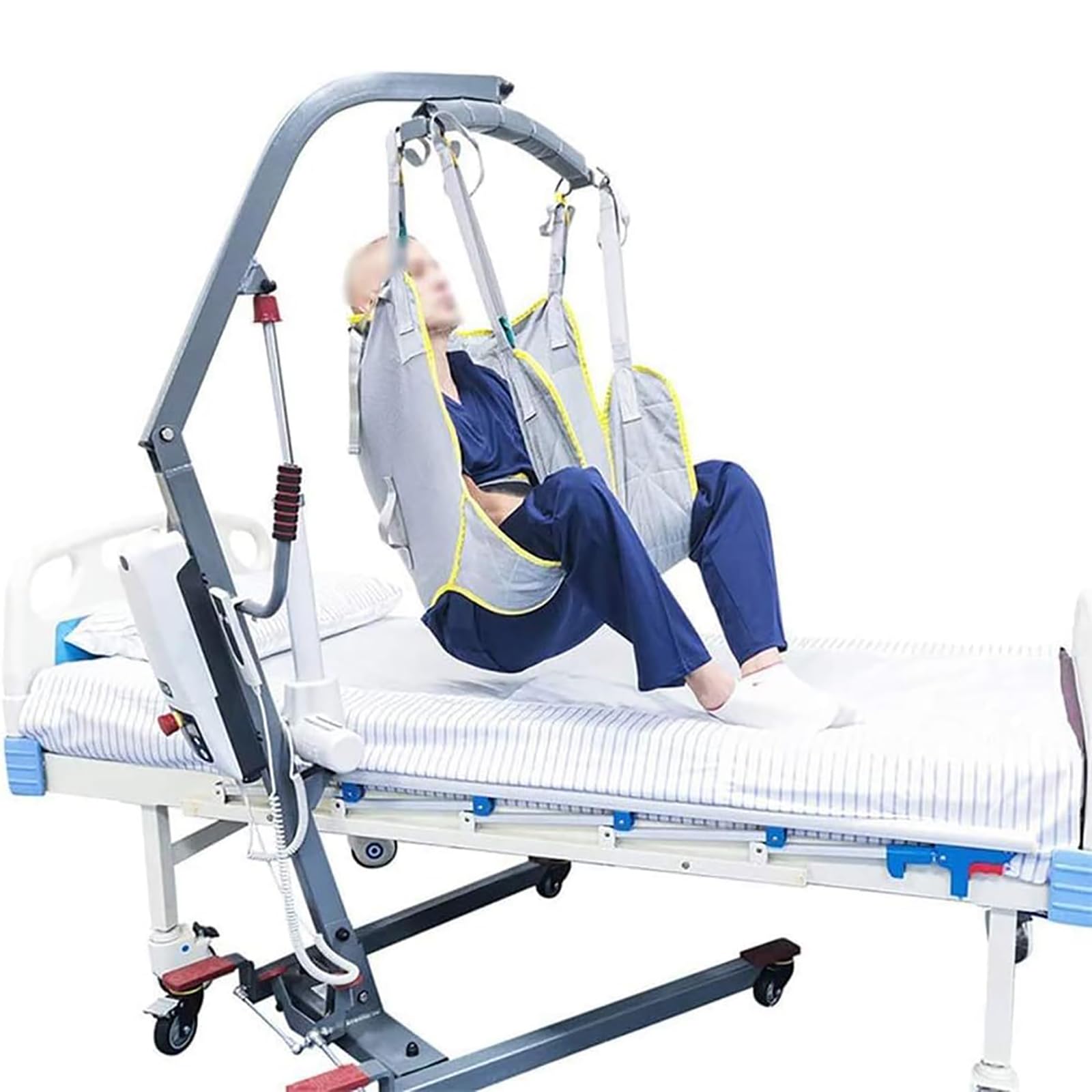 Cinturón De Transferencia para Grúa De Pacientes, Arnés Portátil con 4 Puntos De Sujeción, Capacidad De Carga De 230 Kg Y Altura Ajustable, Fácil De Limpiar, para El Traslado De Personas
