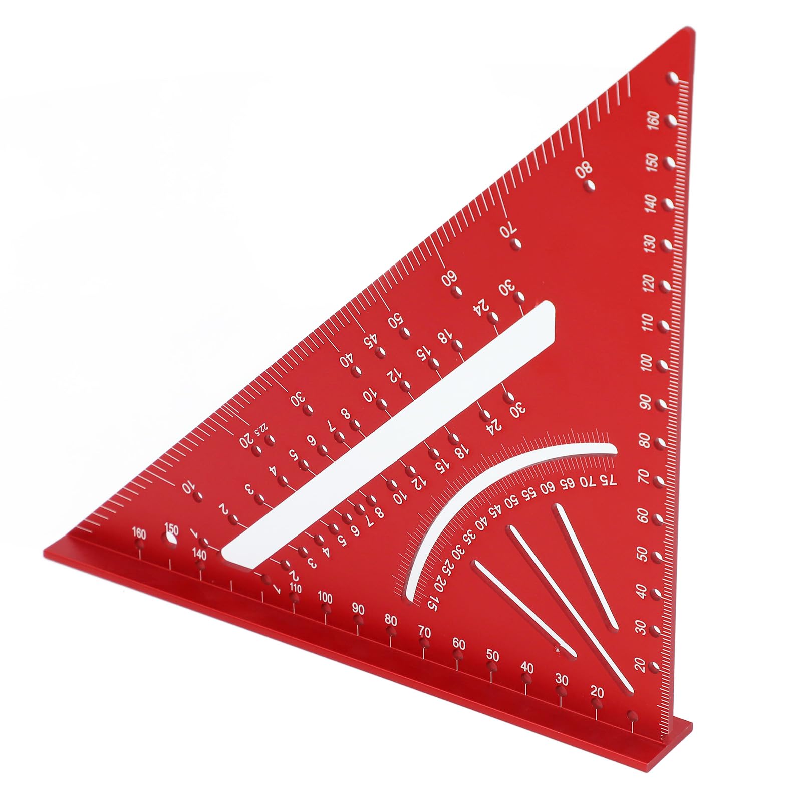 Righello Triangolare in Alluminio, Robusto, con Scale incise Precise a 30°, 45° e 60°, Strumento di misurazione ad Angolo retto metrico.