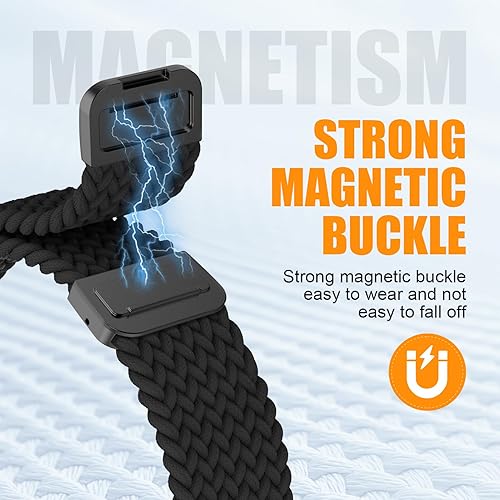 Miniatura 2 de Correa magnética trenzada para Apple Watch de 1.575 in, 1.732 in, 1.772 in, 1.614 in, correas para iWatch Ultra de 1.929 in, 1.496 in, 1.654 in,