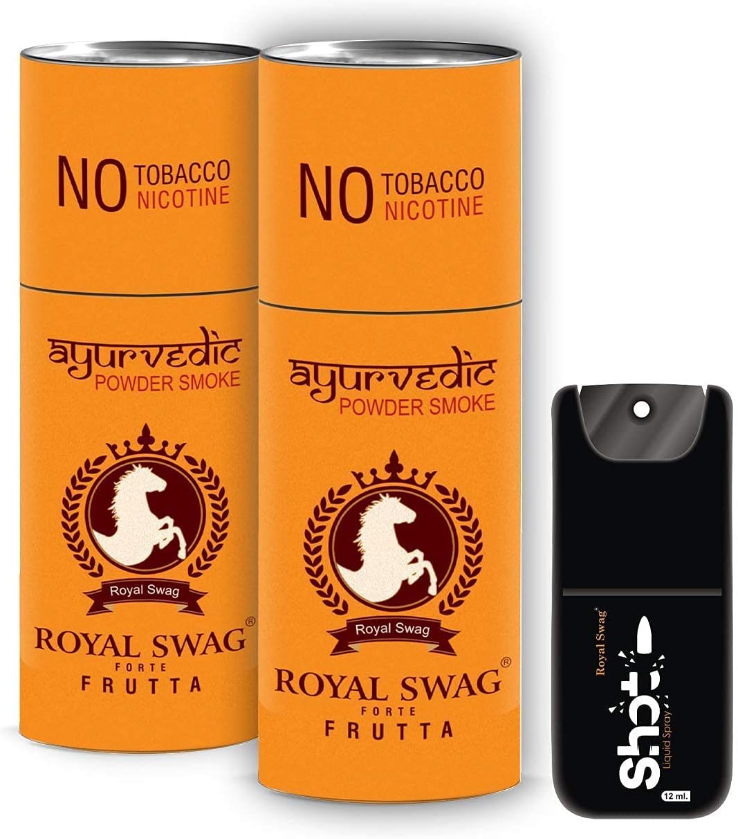 ROYAL SWAG Ayurvedic & Herbal Cigarette, Frutta Flavour Smoke Tobacco Free Cigarettes with Shot Helps in Quit Smoking - (10 Sticks + 1 Shot)