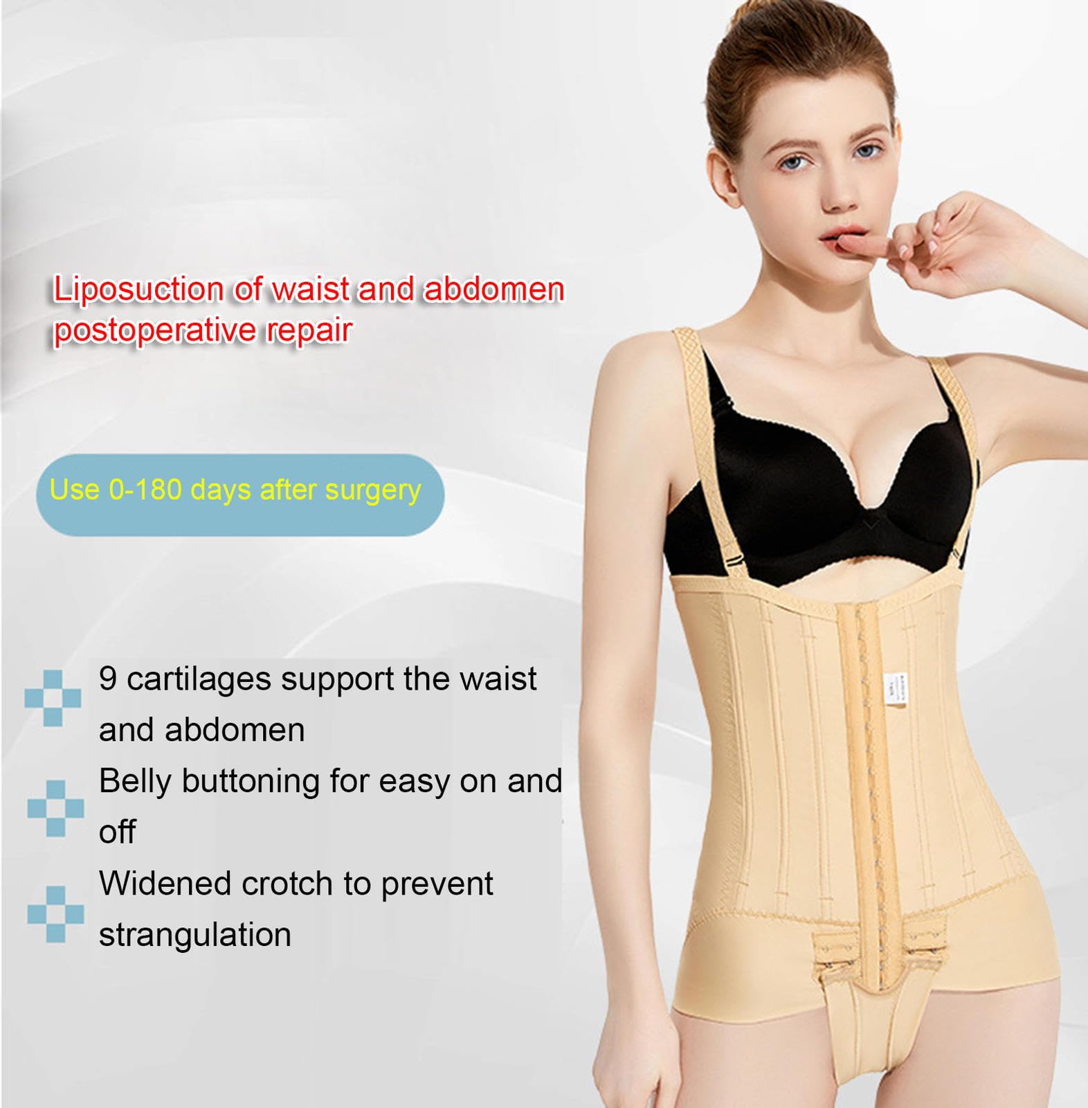 VIDECOR Corsé de Entrenamiento de Cintura para Mujer, Ropa Moldeadora de Control Firme, Moldeador de Cuerpo Completo, Body de Busto Abierto