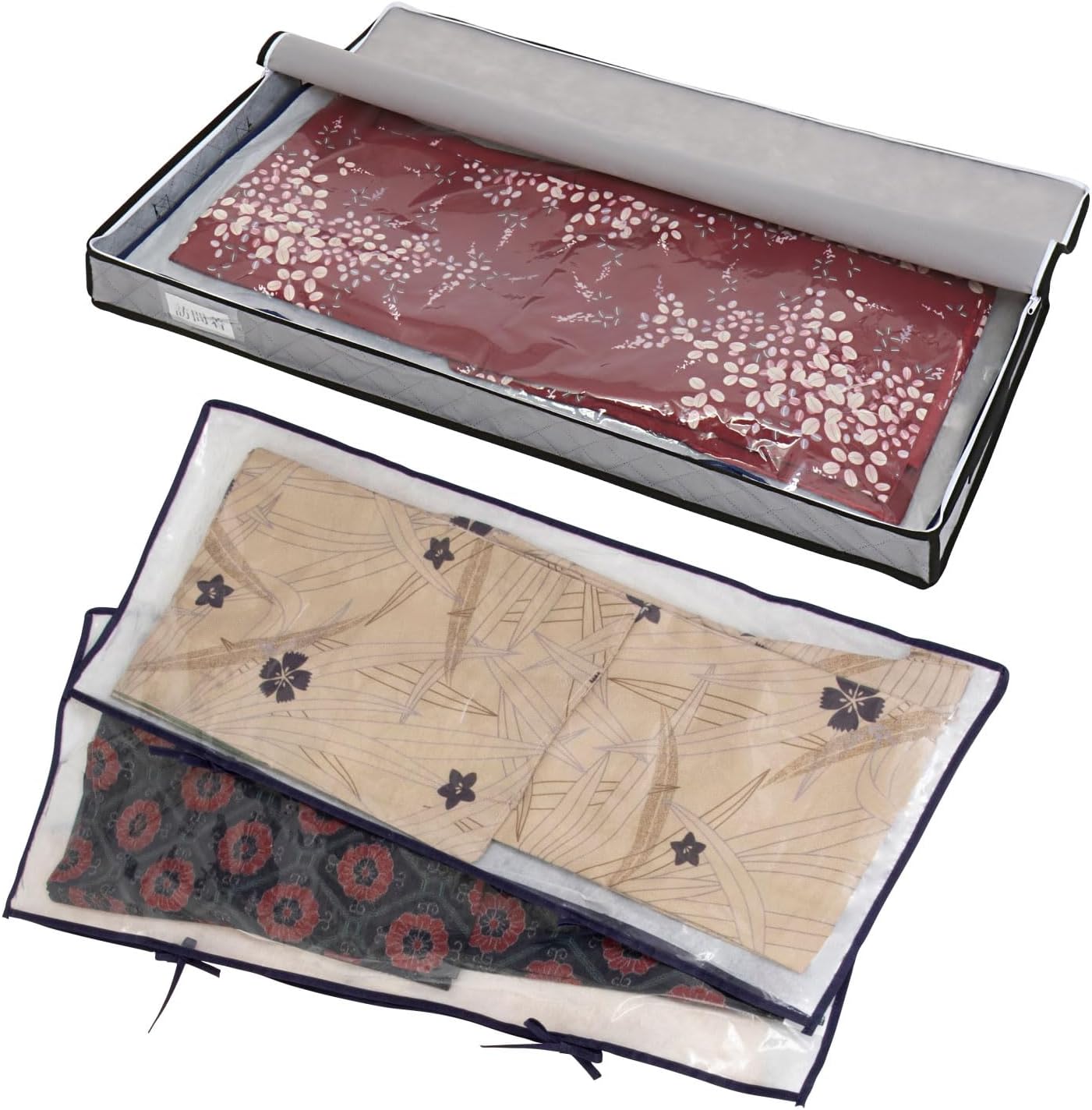 Astro 171-83 Activated Carbon Deodorizer, Slim Kimono Storage Case & 3 Storage Bags, Yukata Storage Bag, Deodorizing with Activated Carbon, Breathable Non-Woven Fabrics, Transparent, Clear and Visible