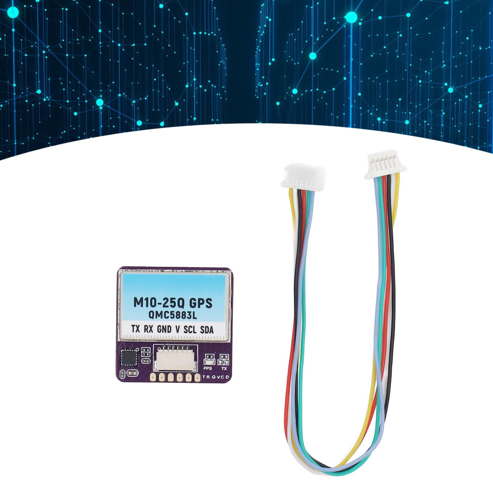 Elprico M10-25Q GPS-Modul mit QMC5883L-Kompass, 10-Hz-Ausgangsfrequenz, Einfache Installation für Rennsport-Drohne, Starke Kompatibilität, für Drohnenbegeisterte