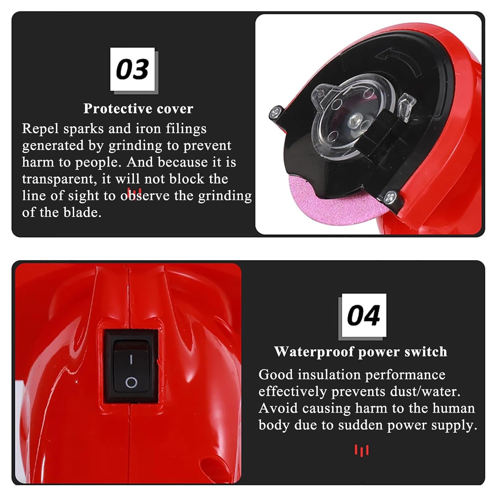 Kit de afilador de motosierra eléctrico, herramienta automática para afilar motosierras, velocidad sin carga: 8400 rpm, ajuste de ángulo (0-35°), con funda protectora, para todo tipo de cadenas de m