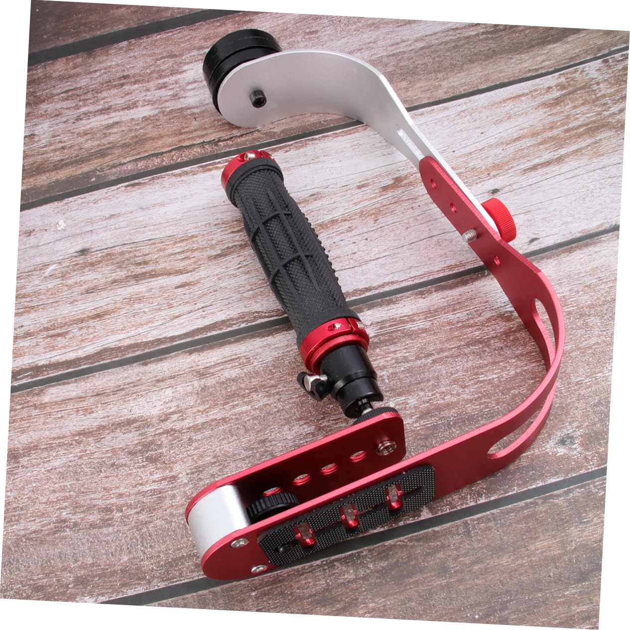 Stabilizzatore Fotocamera Arco Lega di Alluminio per Dv e Dslr | Rosso, Riprese a Basso Angolo in Viaggio, Movimento Fluido e Stabile, Riduce Vibrazioni