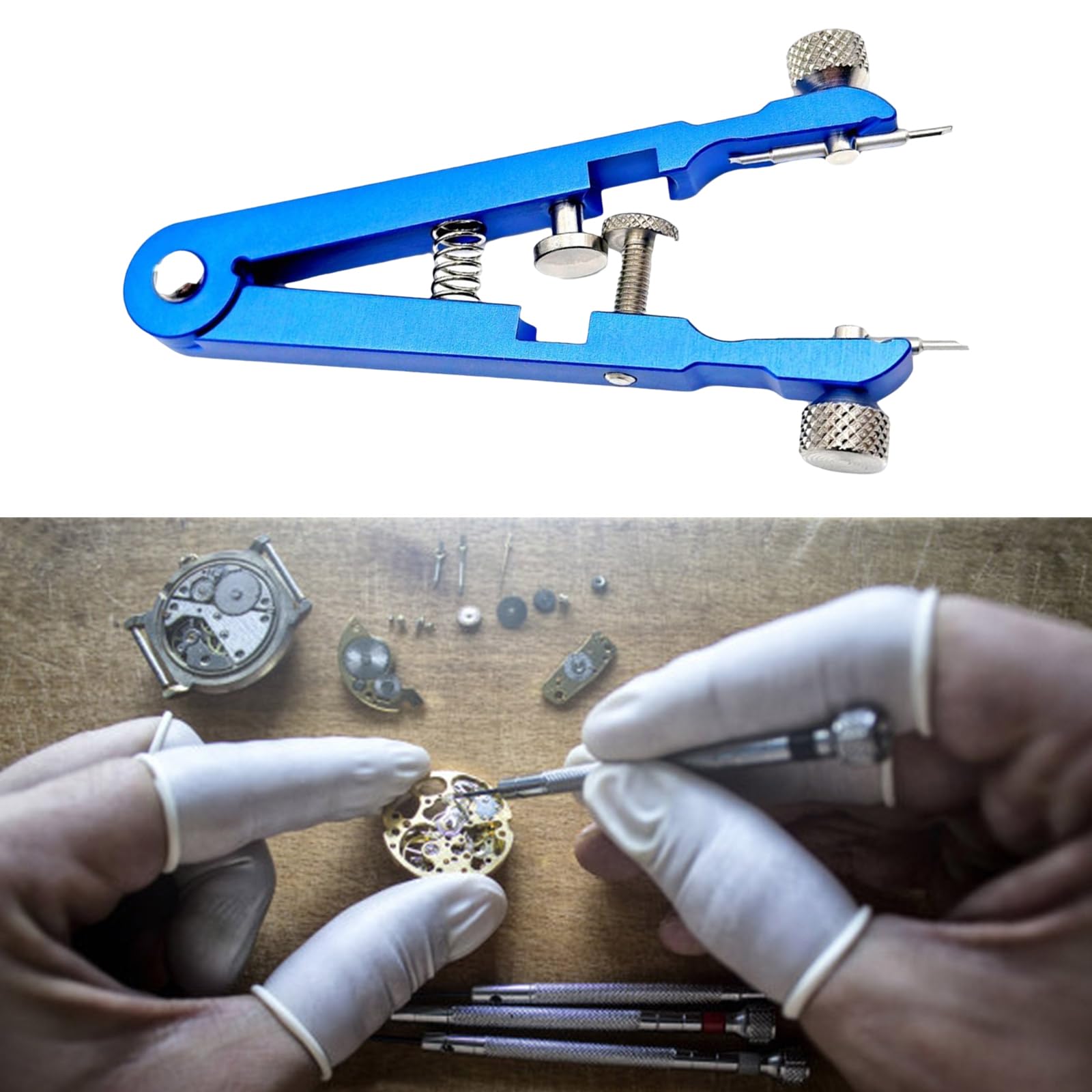 Uhren Reparaturzangen Werkzeug Set mit 8-teiliger Edelstahl Federzange zur bequemen Wartung des Armbands, Federstifte des Uhrenarmbands