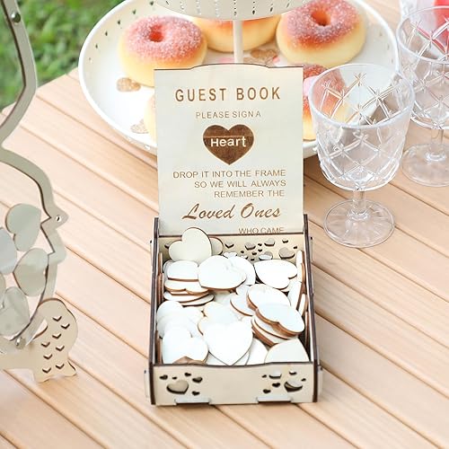 Miniatura 3 de Fonder Mols Libro de invitados de boda con diseño de mariposa alternativa, letrero de libro de invitados de mariposa, marco de madera para