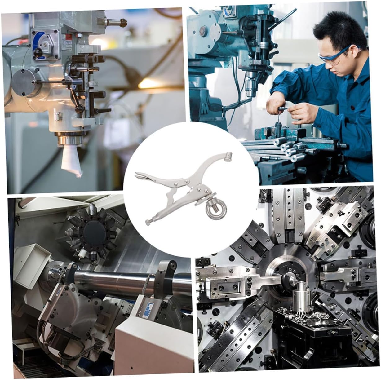 DOITOOL Drill Press Locking Clamp for Welding Table Heavy-duty Vise Compatible Various Grip for Secure Workpiece Holding for Woodworking and Metalworking