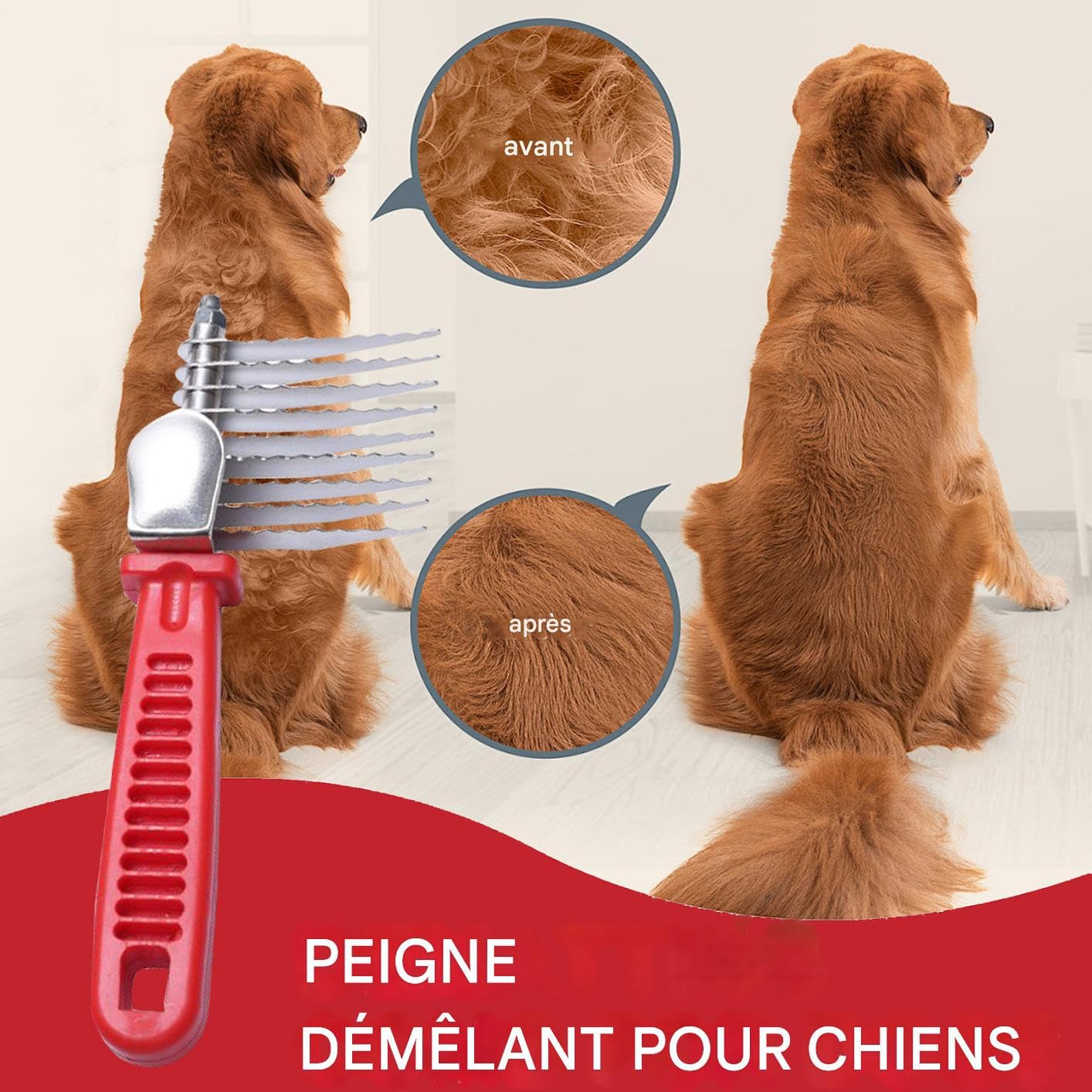 Pettine Anti-Nodi Per Toelettatura Animali Strumenti Lisci Ergonomici