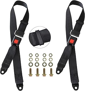 iLSKW Golf Cart Seat Lap Strap Belts Kit Universal Golf Cart Belt Kit Front Rear for EZGO, Yamaha, Club Car, Go Kart, UTV a Pair Not Include Bolts