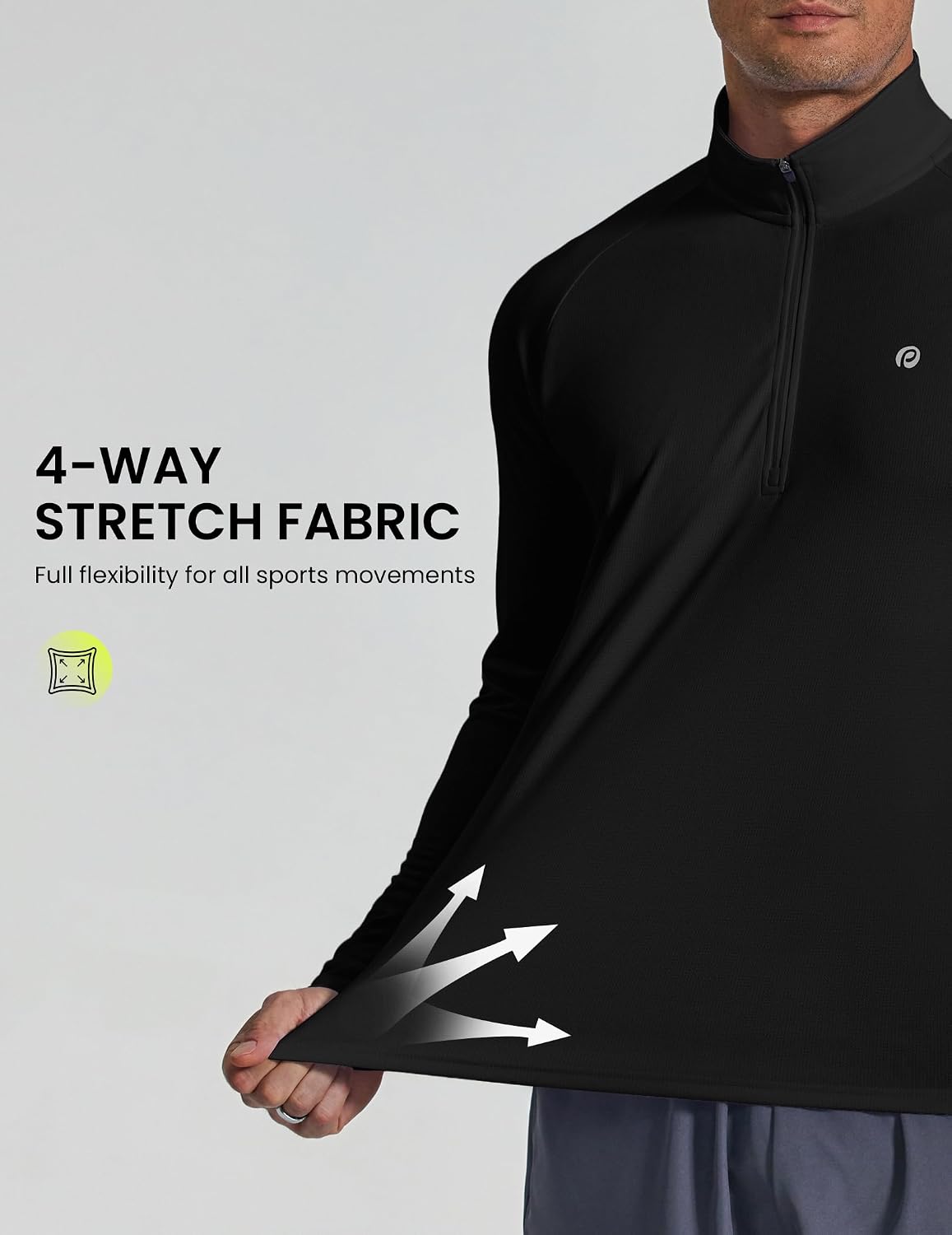 PINSPARK Men's 1/4 Zip Pullover Quarter Zip Athletic Golf Shirts
