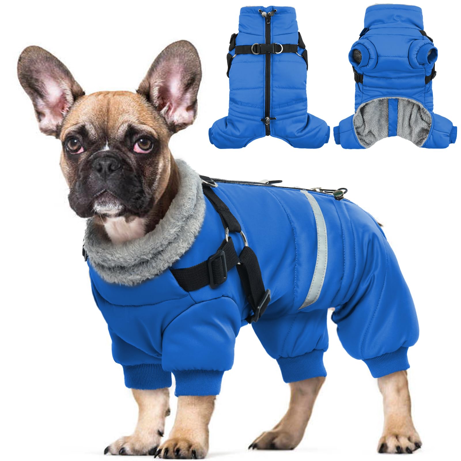 Abrigo Perro, Ropa Perro, Abrigo Impermeable para Perros A Prueba De Viento, Abrigo para Perro con Arnés, Ropa Perro Pequeño, Abrigo Perro Mediano, Chaqueta para Perro con Cuatro Patas S-XL