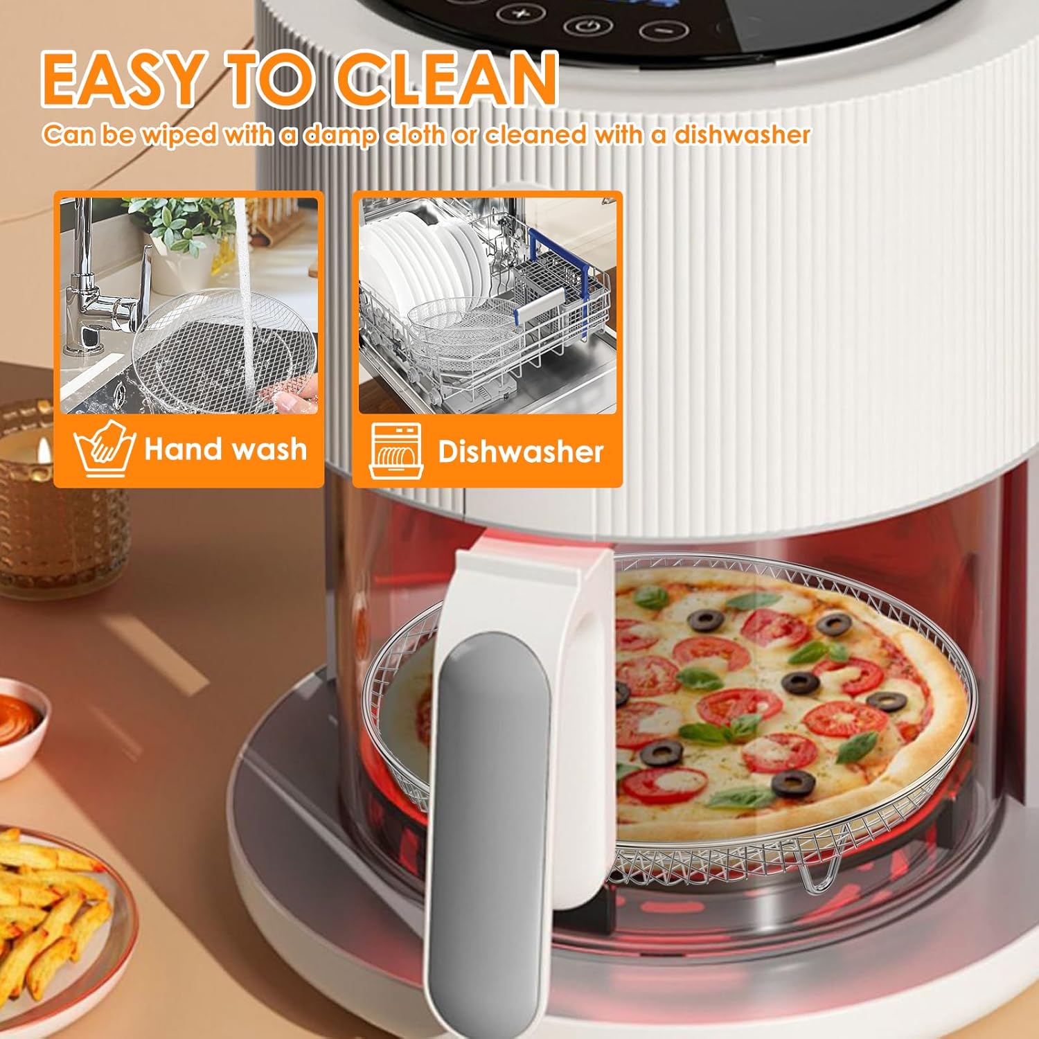 Air Fryer Racks Accessories for Dual Air Fryer, 7.8 Inch Round 3-Layer Stackable Dehydrator Racks Stainless Steel Air Fryer Basket Rack Air Fryer Accessories Fit for 4QT 6 QT Air Fryer