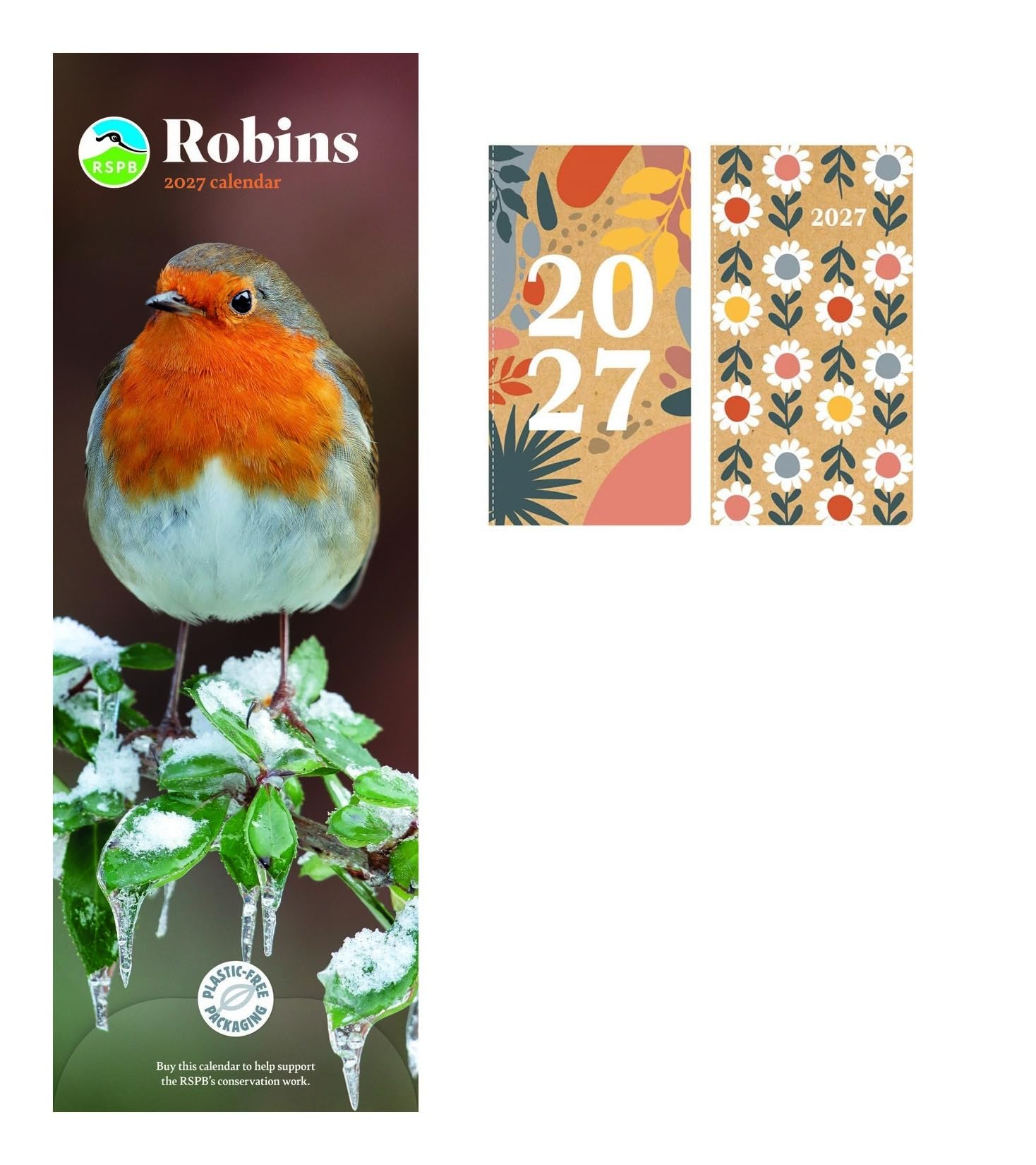 Robins RSPB Slim Calendar 2027 + FSC ECO-FRIENDLY DIARY