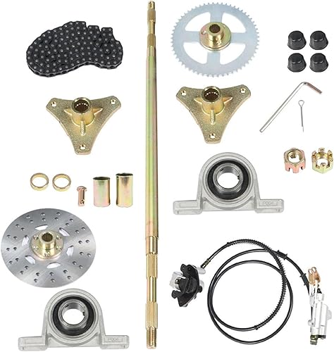 marddpair Kit de montaje de eje trasero Go Kart de 29 pulgadas, 29.134in, cadena de freno, cilindro maestro, repuesto para triciclo de deriva,