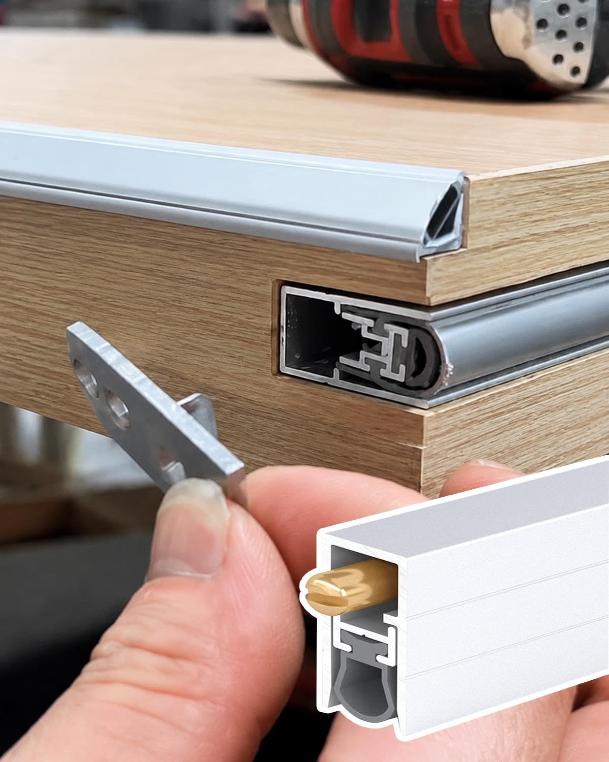 Bas de Porte Automatique Joint de Bas de Porte Automatique Encastré