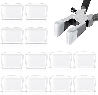 12 Pieces Rubber Tips for Glass Running Pliers Flat Apply to Width up to 25 mm for Replaceable Stained Glass Work Key Fob Pliers and Glass Running Pliers Hardware Install