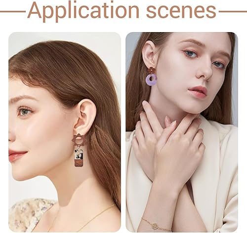 Miniatura 6 de PH PandaHall 32 piezas de aretes de madera para hacer joyas con 50 piezas de aretes y 100 anillos de salto, 1 caja