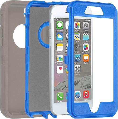 Miniatura 2 de Annymall - Funda para iPhone8 y iPhone7, resistente, con función atril, protector de pantalla integrado, 4en1, fuerte y resistente a prueba de golpes