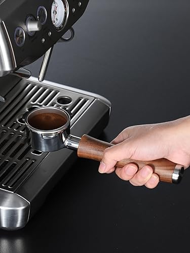 Miniatura 6 de Portafiltro sin fondo de 2.126 in con pantalla de disco  Se adapta a máquinas Breville de 2.126 in  Portafiltro de acero inoxidable y mango de