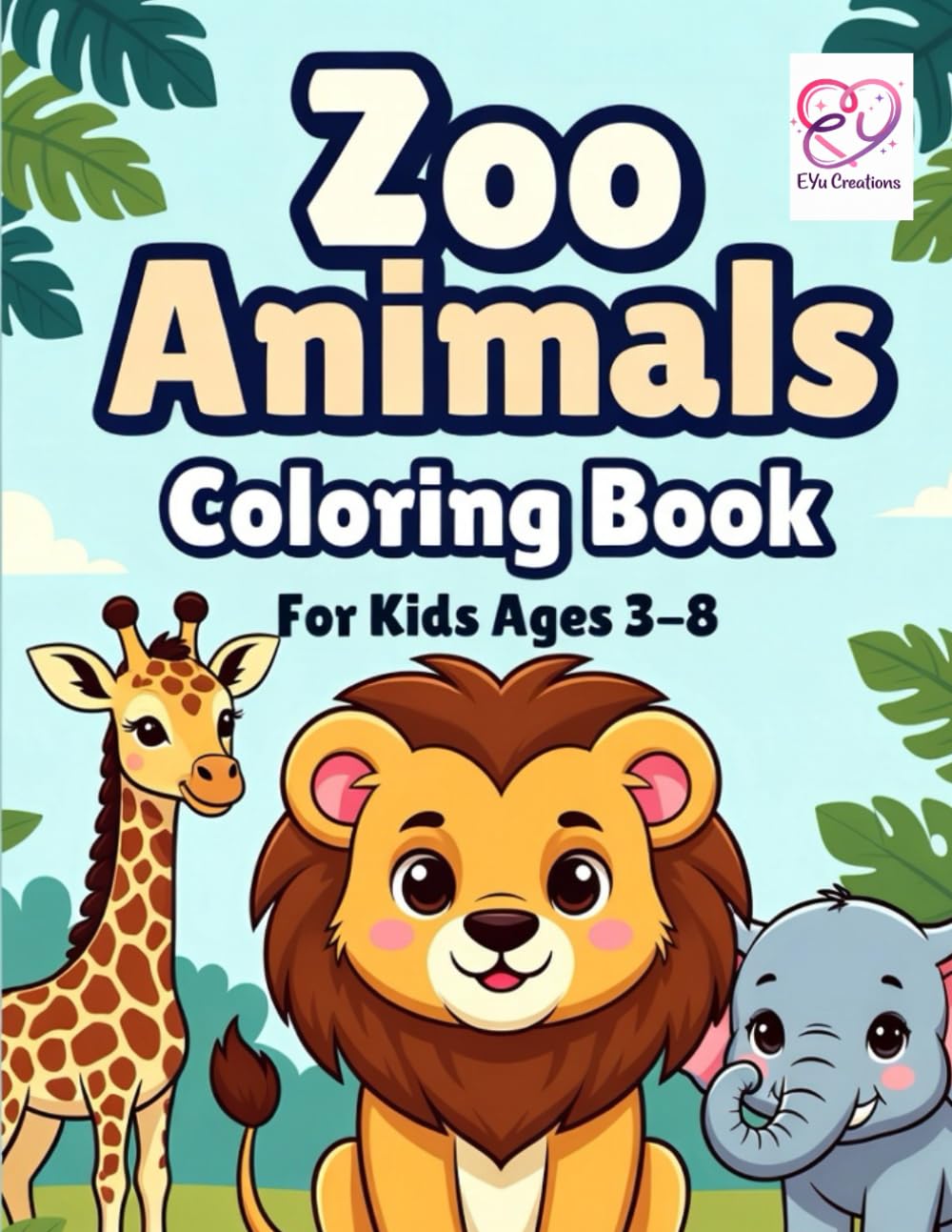 Zoo Animals Coloring Book for Kids: Big and Simple Animal Designs for Toddlers and Preschoolers