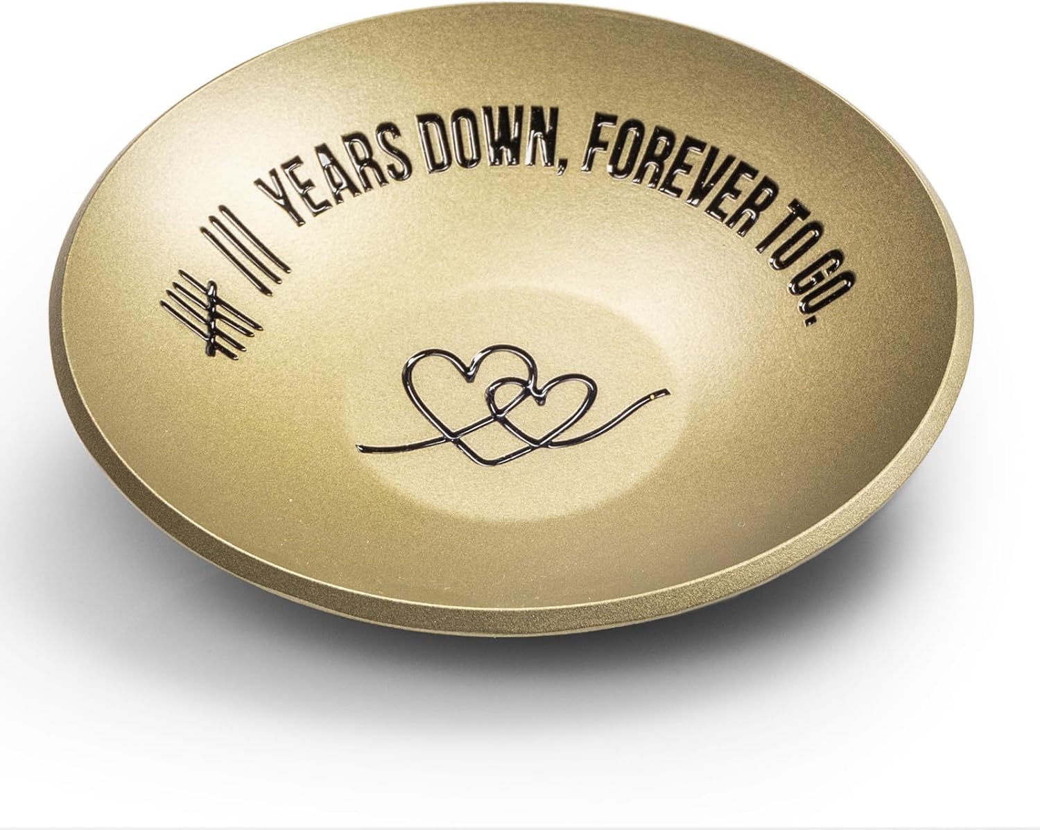 ROINS 8 Year Anniversary Bronze Gifts for Him Her, 8th Wedding Anniversary for Wife Husband, 4" Metal Ring Holder Dish Jewelry Tray - Unique Decoration Ideas Bronze Gift For Men Women Couple