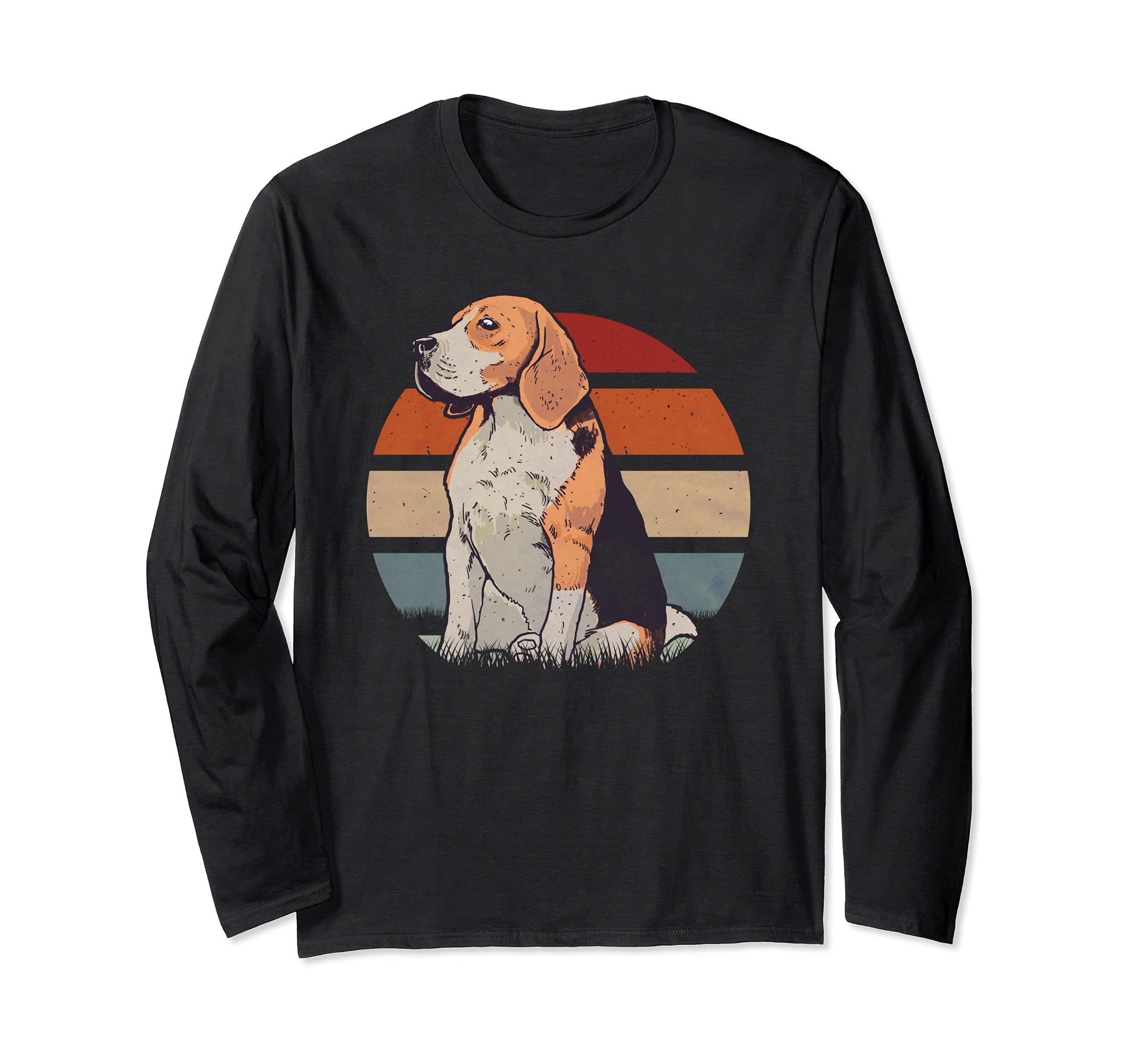 Beagle Retro Sunset Shirt Beagle Dog Long Sleeve T-Shirt