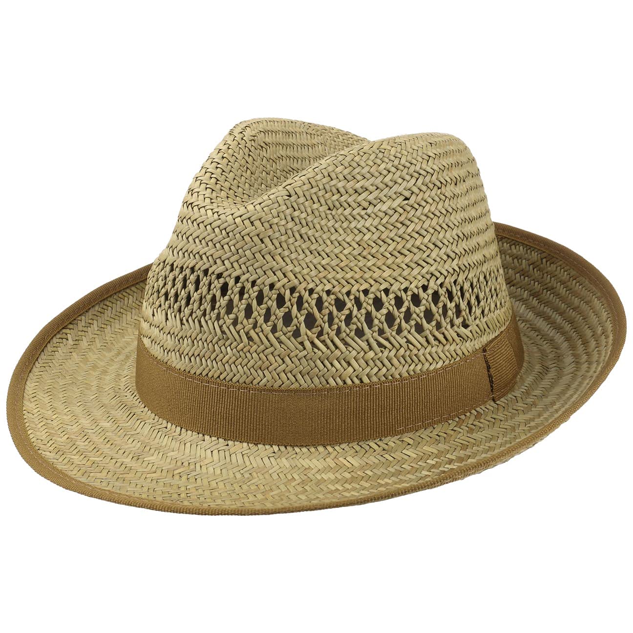LIPODO Sombrero de Paja Basic Bogart Mujer/Hombre - Made in Italy Sol Playa con Banda Grosgrain Primavera/Verano