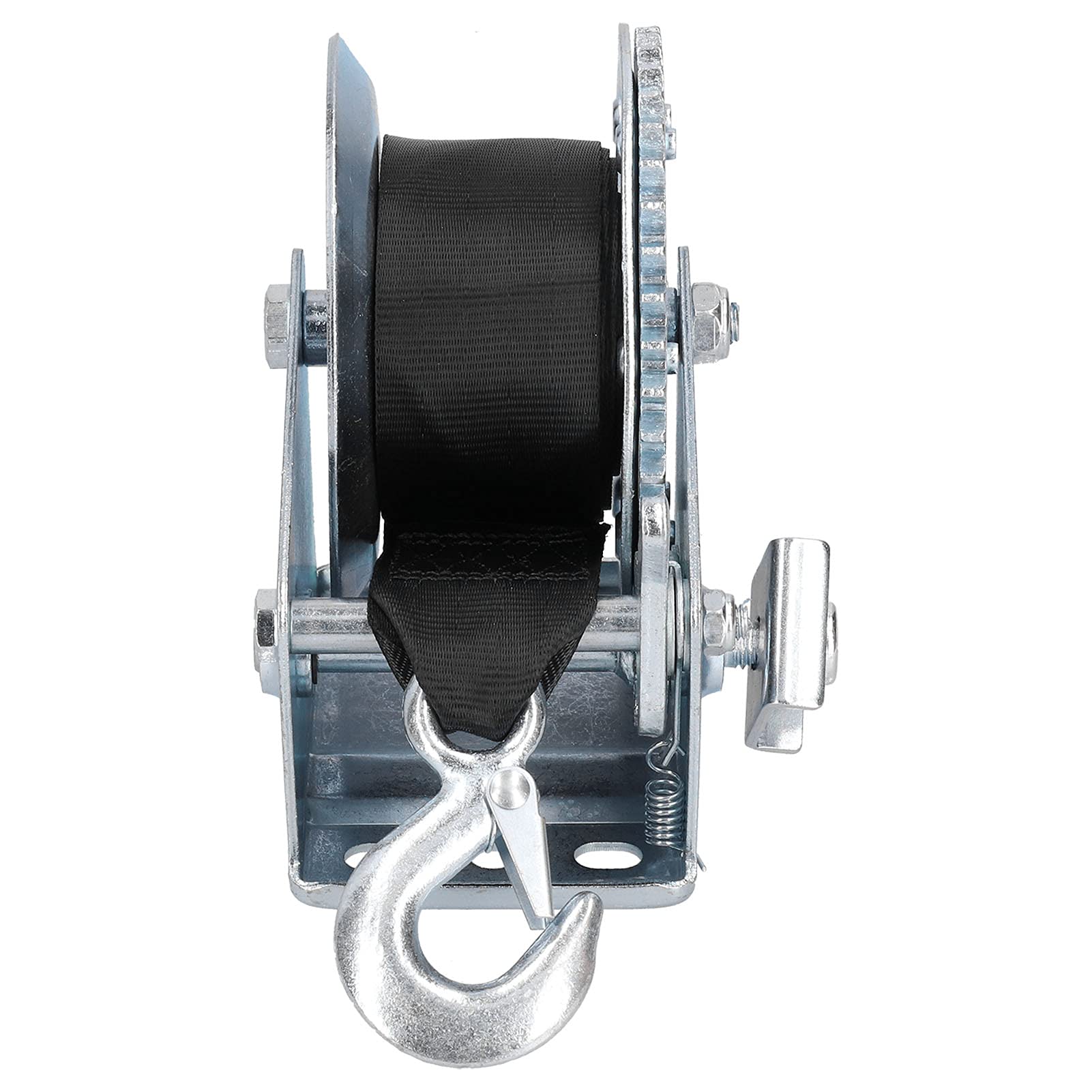 Ejoyous Cabrestante para Remolque de Barco, Cabrestante de Manivela de 1200 Libras con Trinquete y Gancho Cabrestante de Engranaje de Correa Manual Resistente con Cuerda de Remolque de 8 M