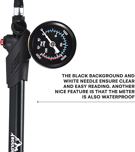 Miniatura 3 de Boulder Tools Bomba de choque para bicicleta de montaña - Bomba de aire con manómetro y purga de aire para horquilla y suspensión trasera -