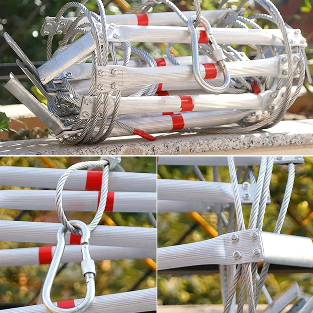 Escalera de Cuerda,Escalera de Emergencia de Aluminio,Escalera de Incendios/White/5M/16.4Ft