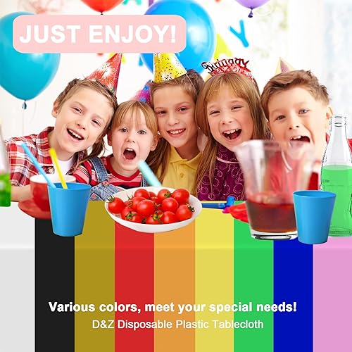 Miniatura 6 de D&Z Paquete de 12 manteles redondos de plástico de 84 pulgadas, desechables, para interiores y exteriores, fiestas, cumpleaños, bodas, día de San