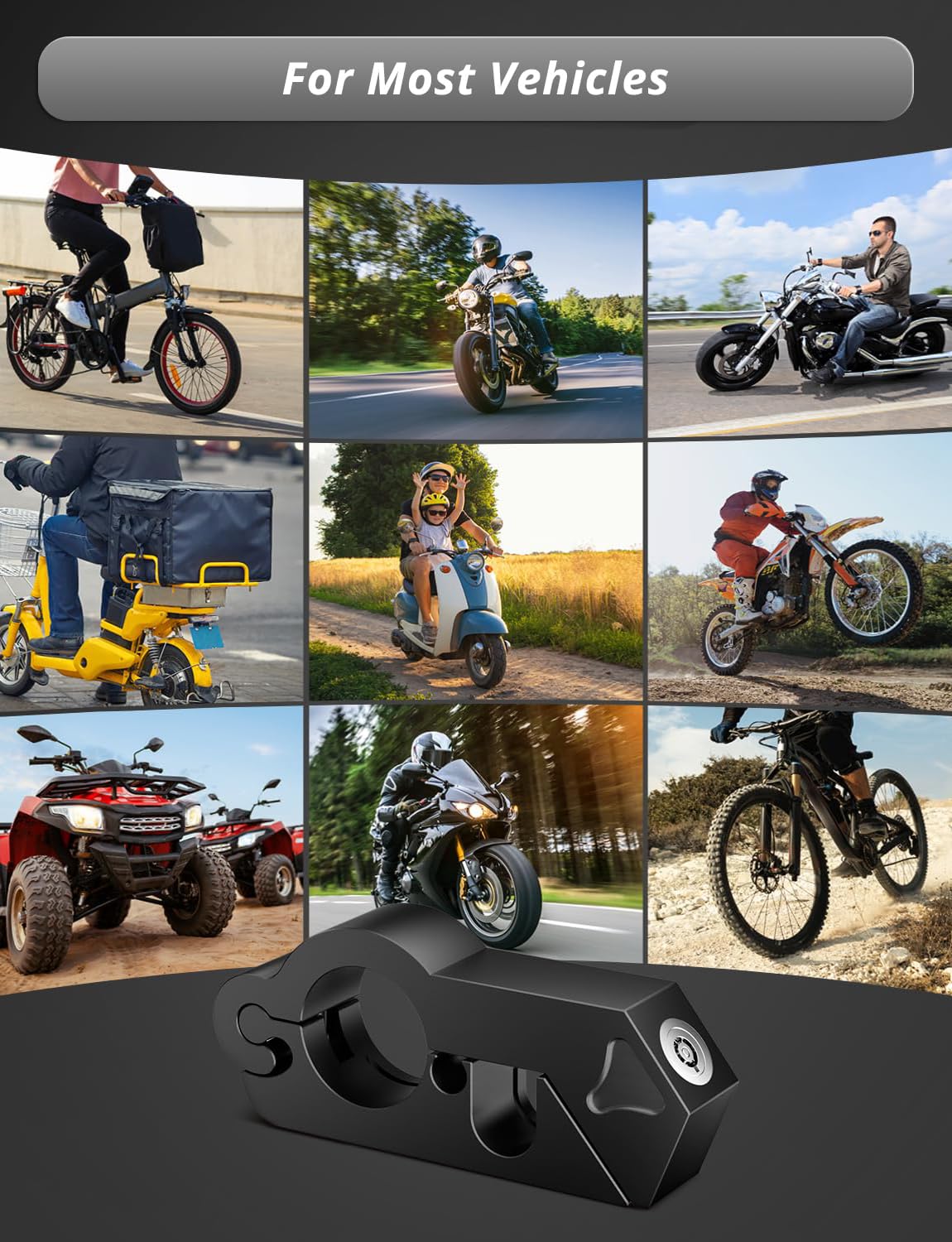 Antivol pour moto et casque - Antivol - Pour moto, vélo, VTT, scooter