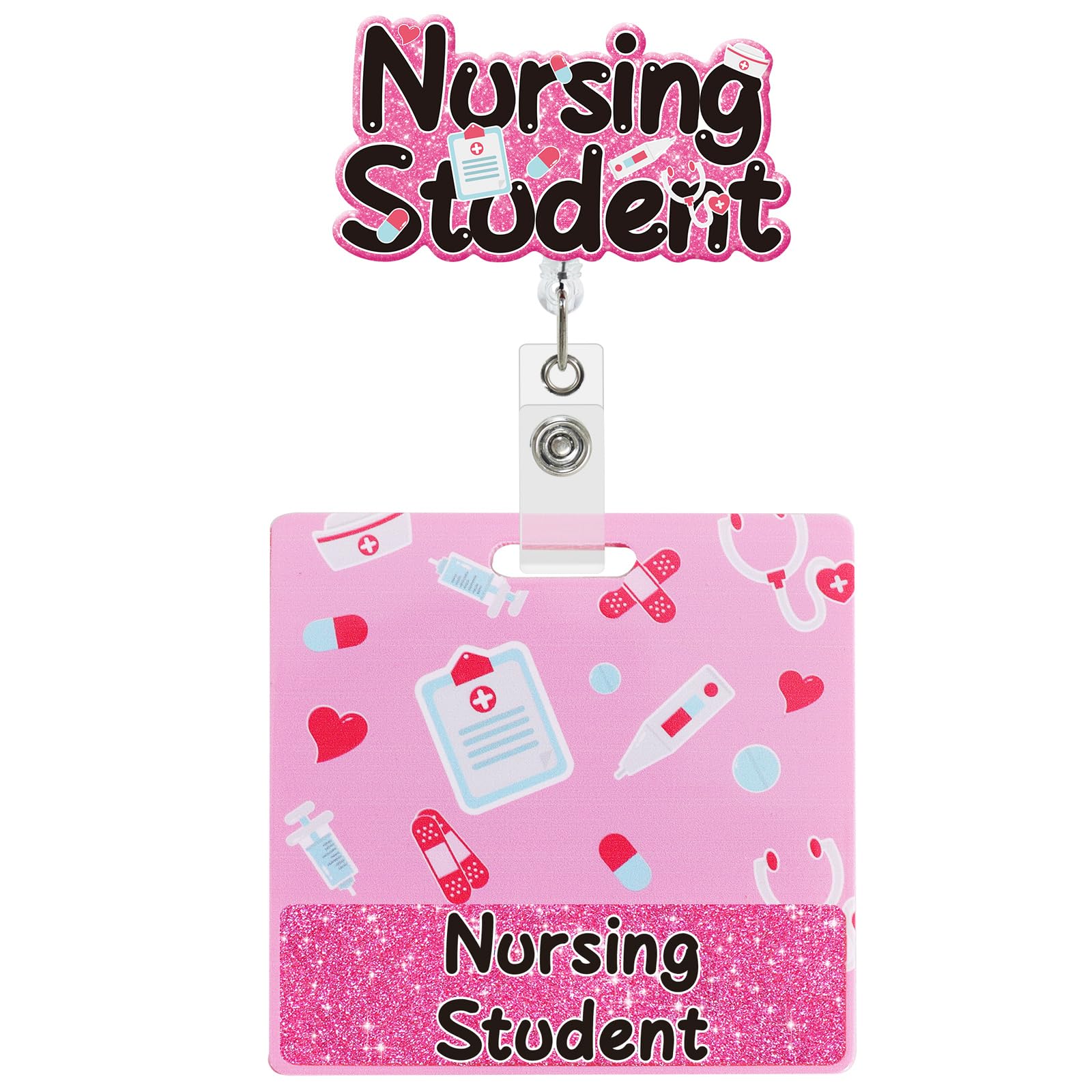 CTOHN Nursing Student Retractable Badge Holder Reels and Buddy, Nurse Nursing Name Tag Card with ID Clip, Nursing School Student Accessories for Work