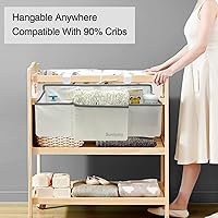 Vista 16 de Organizador Colgante de Pañales para Bebé, Organizador Portátil de Dispensación de Hoja Única para Cuna de Bebé, Organizador de Almacenamiento Negro