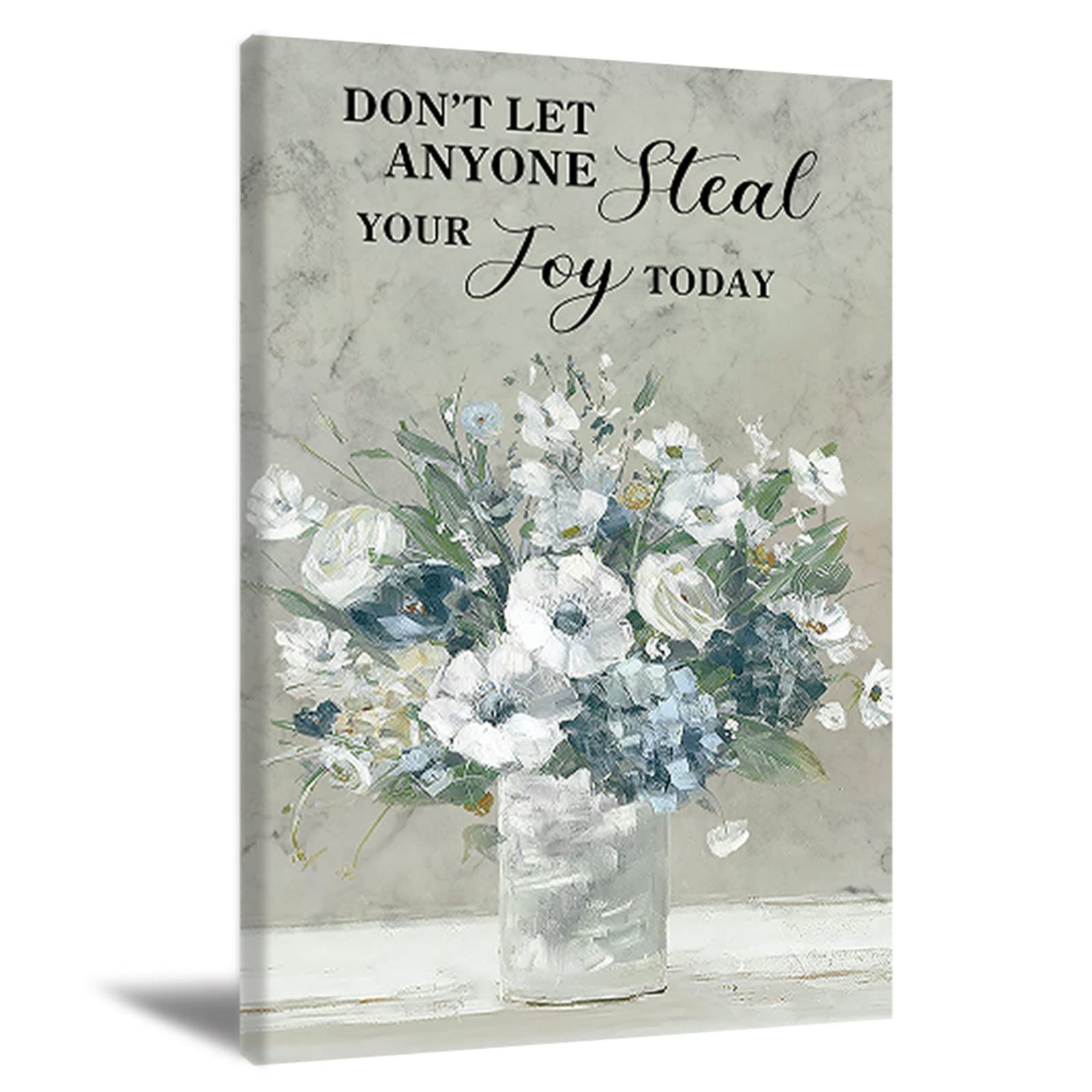 Buy Farmhouse Bathroom Wall Art Abstract Blue Flower Wall Decor