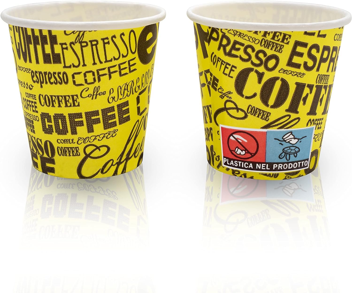 COFFISANO 200 Bicchierini da Caffè Colorati | Bicchieri in Cartoncino da 75 ml per Espresso Tè Bevande Usa e Getta in Monouso Riciclabili, per Ristoranti, Ufficio, Asporto, Bar