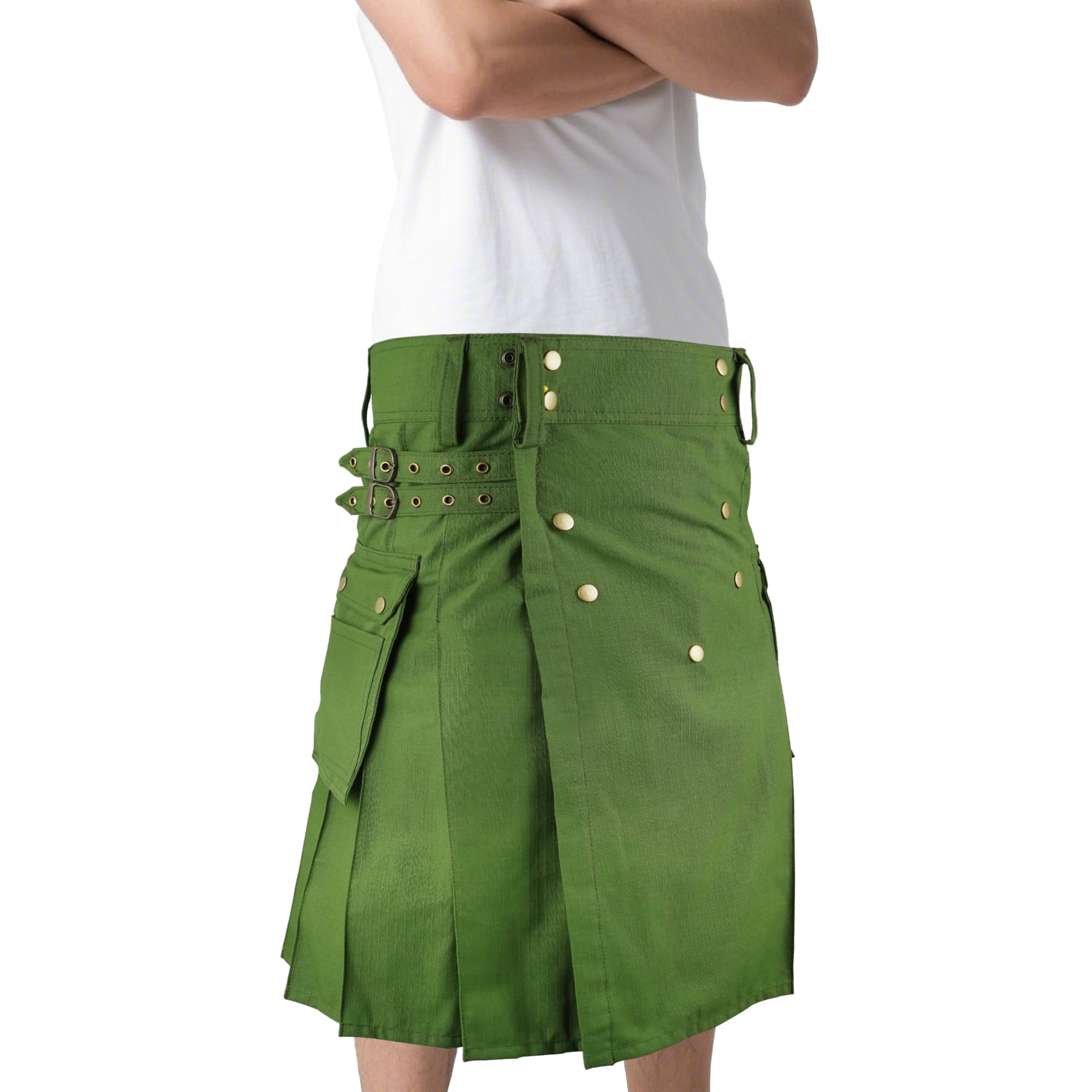 McWilliams Kilt for Men Scottish Hybrid Sports Utility Mens Kilt, Green, 48 - Image 2