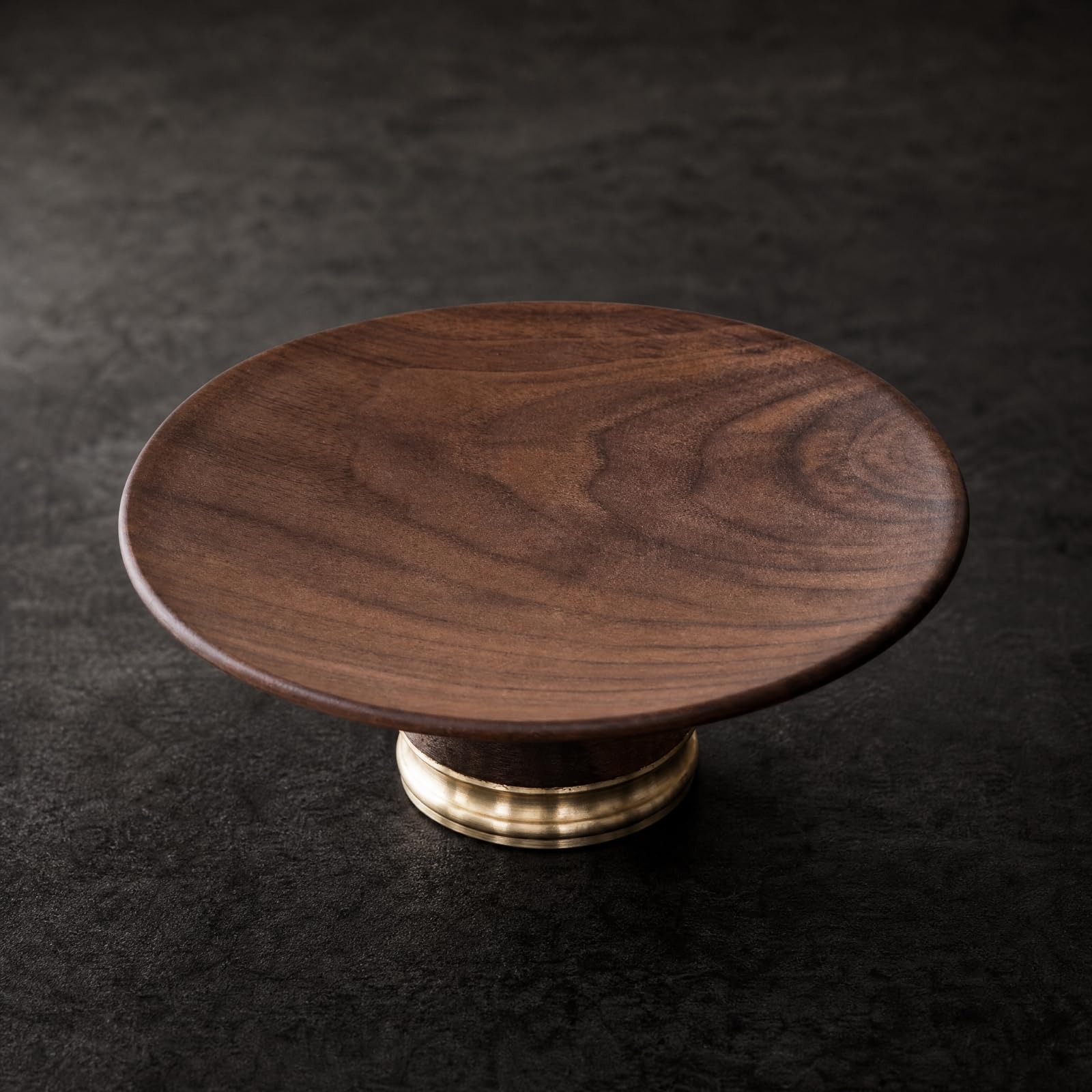 Qianly Plato Redondo Madera Tono Oscuro con Fuente Frutas Madera Tono Oscuro Compacta Bandeja Multiusos para Recepciones, M