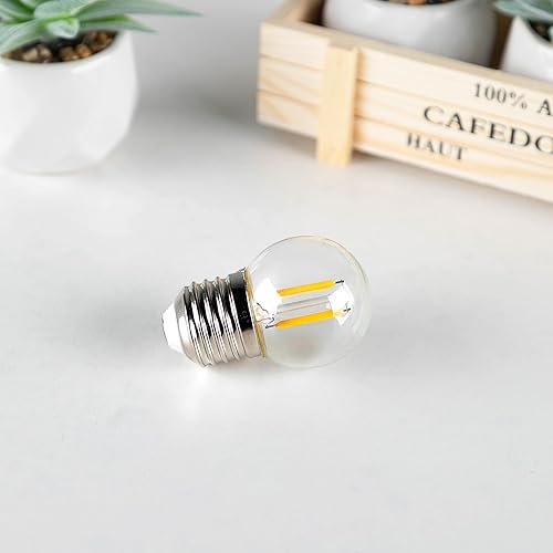 Miniatura 22 de Bombilla LED Edison G40 de bajo vatio, bombilla LED de 1 W, equivalente a 10 W, incandescente E26, base de tornillo, bombillas LED ultra cálidas