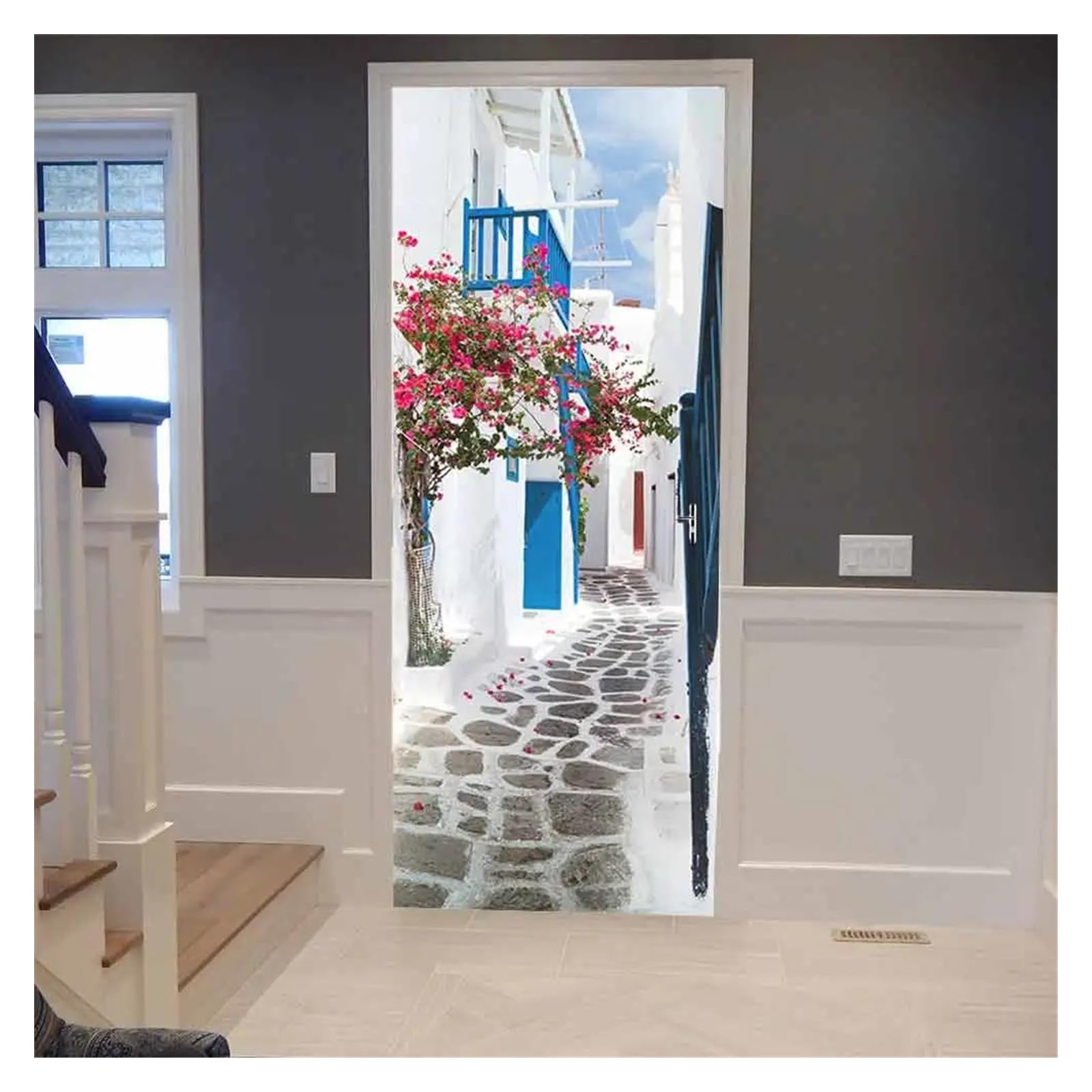 Autocollant de porte 3D papier peint 77x200cm pour decoration de salon