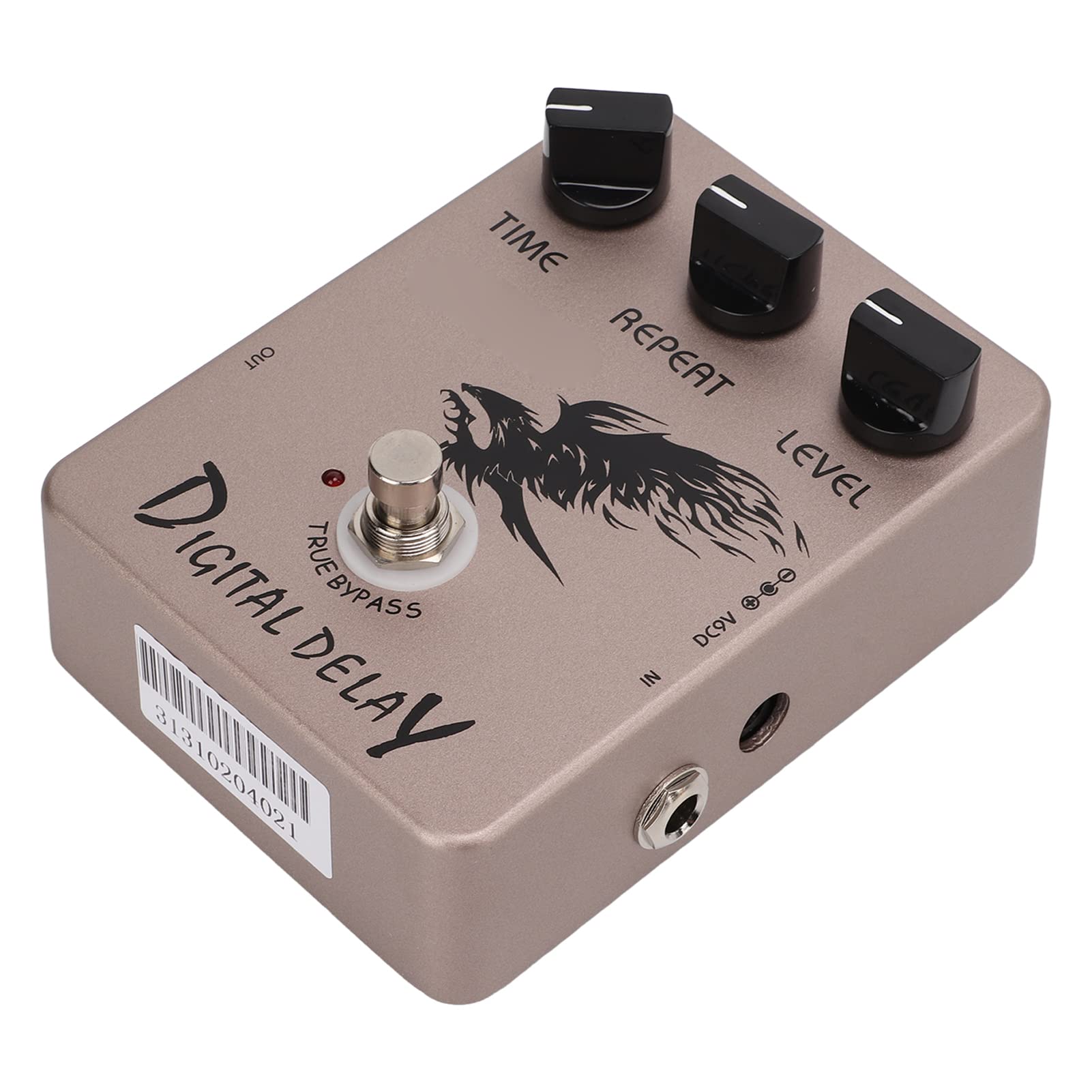 Eujgoov Cyfrowy pedał Opóźnienia Metal Distortion True Bypass 25ms-600ms Delay Effect Pedal z Analogowym Dźwiękiem do Gitary Elektrycznej i Basu