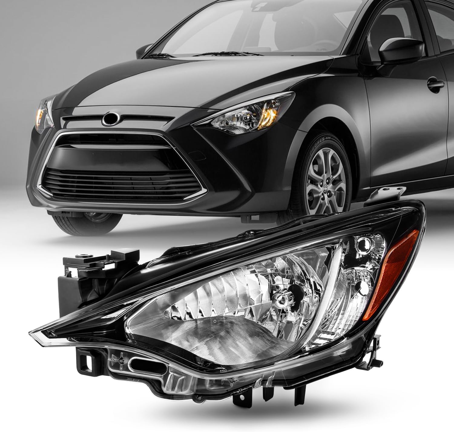 Amazon.com: AKKON - Fits 2016-2020 Toyota Yaris / 2016 Scion iA Black ...