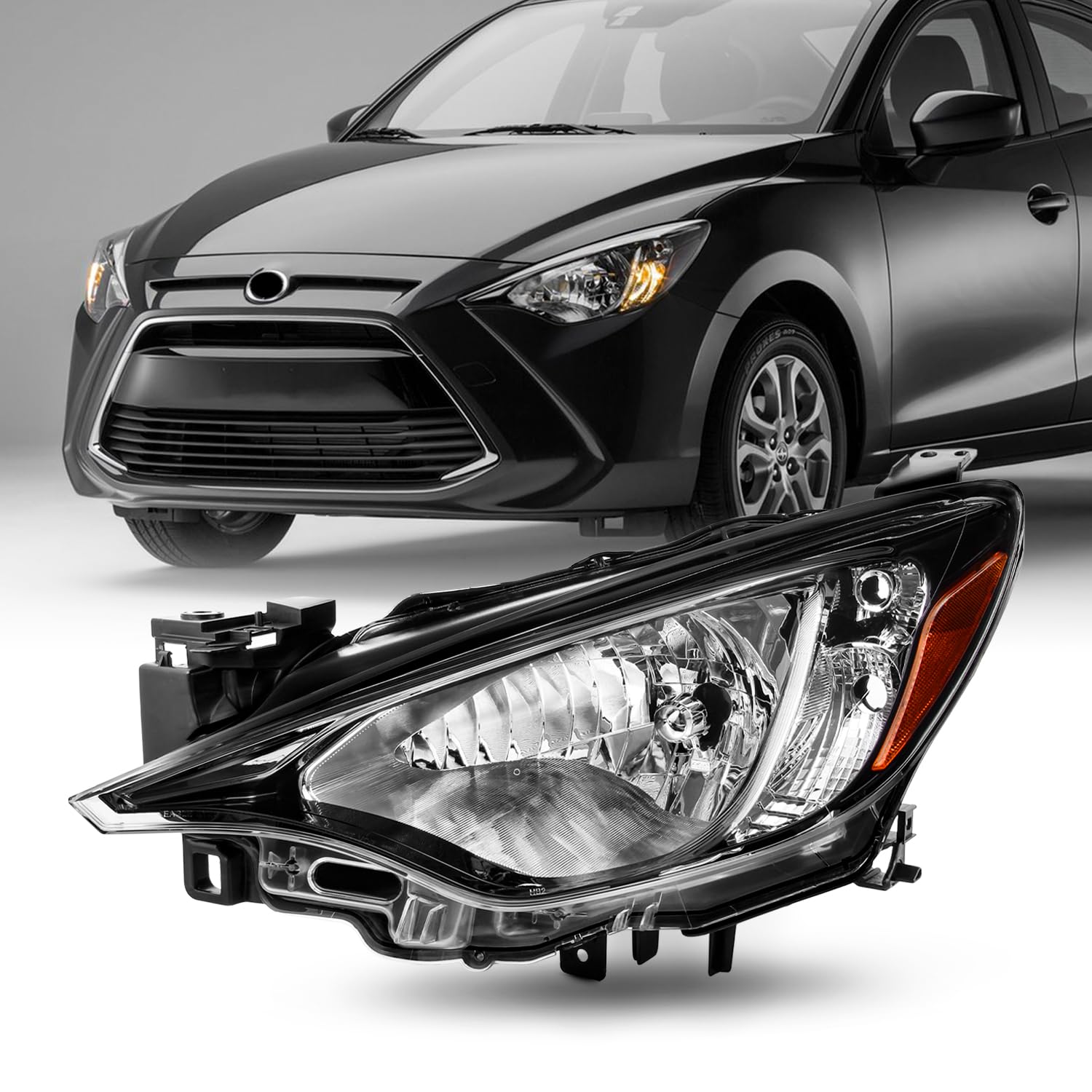 Amazon.com: AKKON - Fits 2016-2020 Toyota Yaris / 2016 Scion iA Black ...