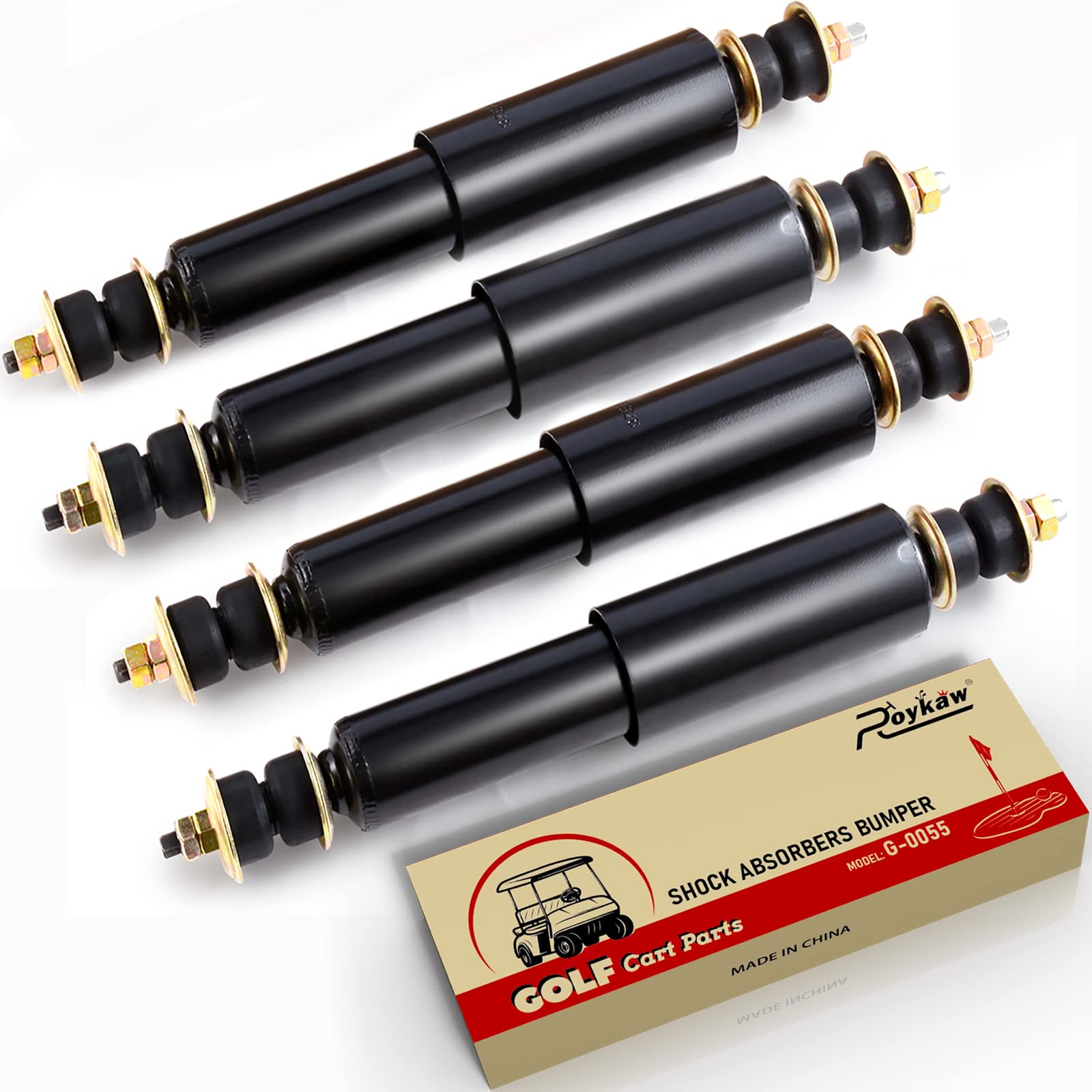 Roykaw EZGO TXT Golf Cart Front and Rear Shock Absorbers Kit for 1994-Up Gas & Electric Models, Replaces OEM #76418-G01,70248-G01,70324-G01,76419-G01,70928-G01,Nivel Part #5006
