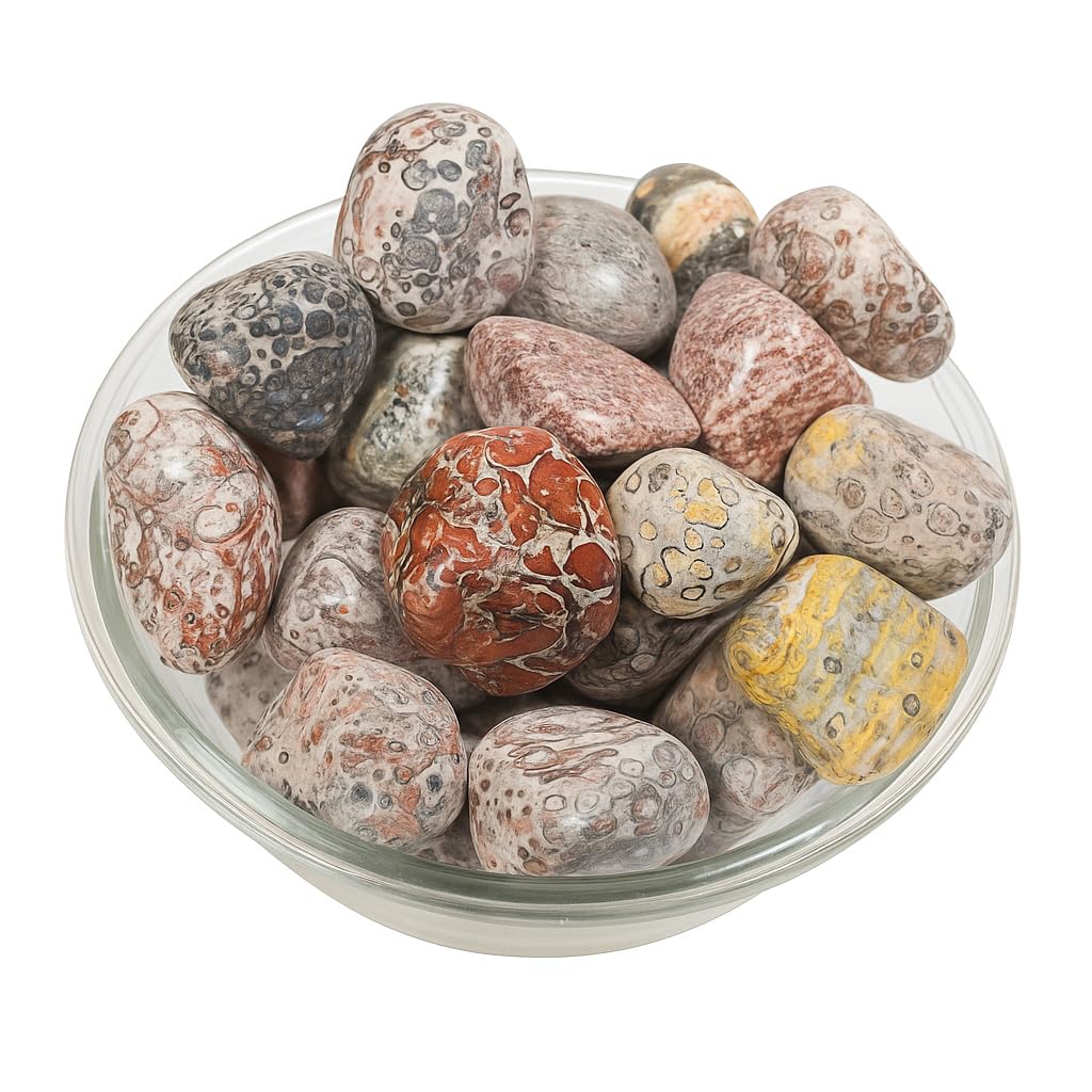 Crystal Pink Leopard Tumble Stone Pebble Selenite Raw Tumbled