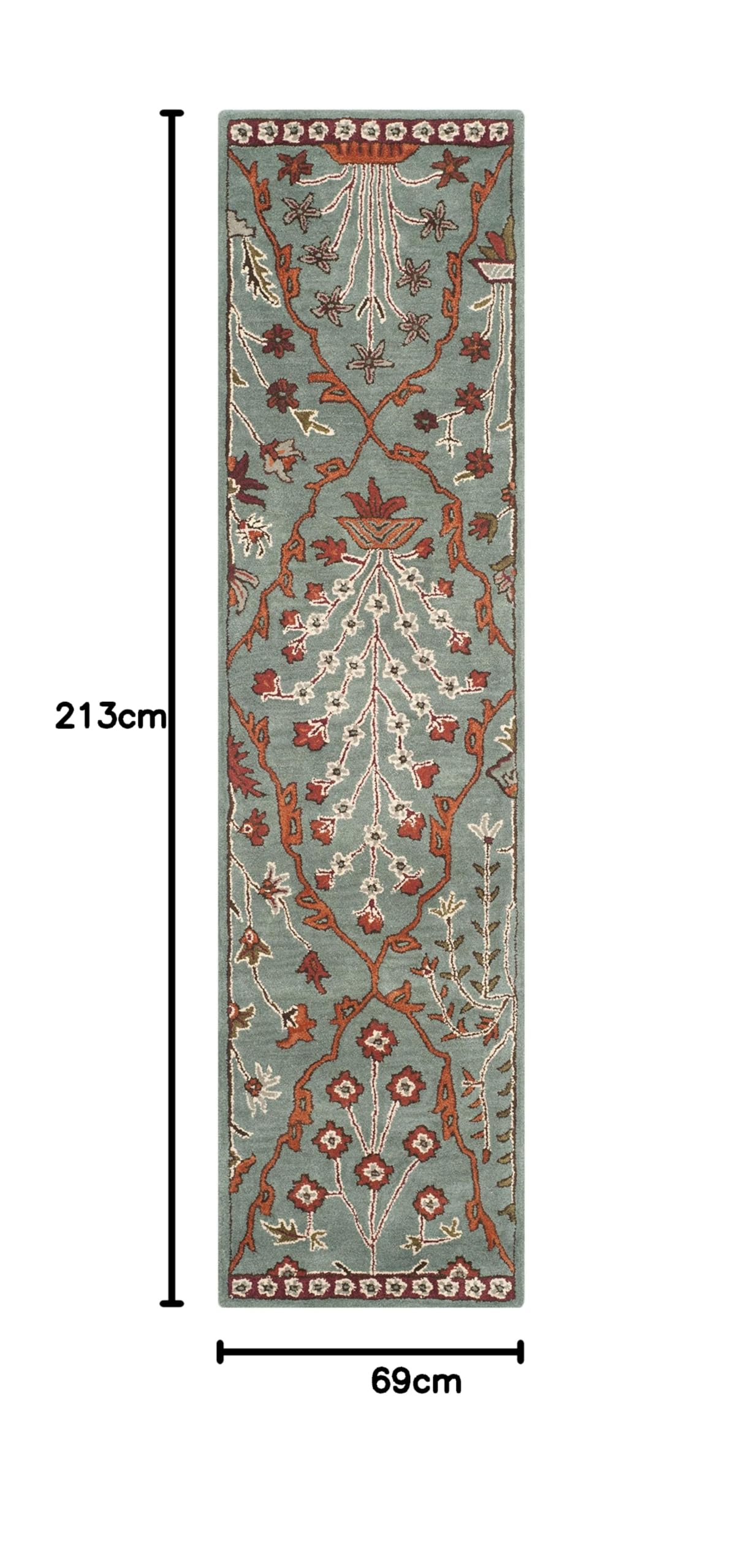 SAFAVIEH Wyndham Collection Area Rug - 6' x 9', Blue & Rust, Handmade Modern Wool