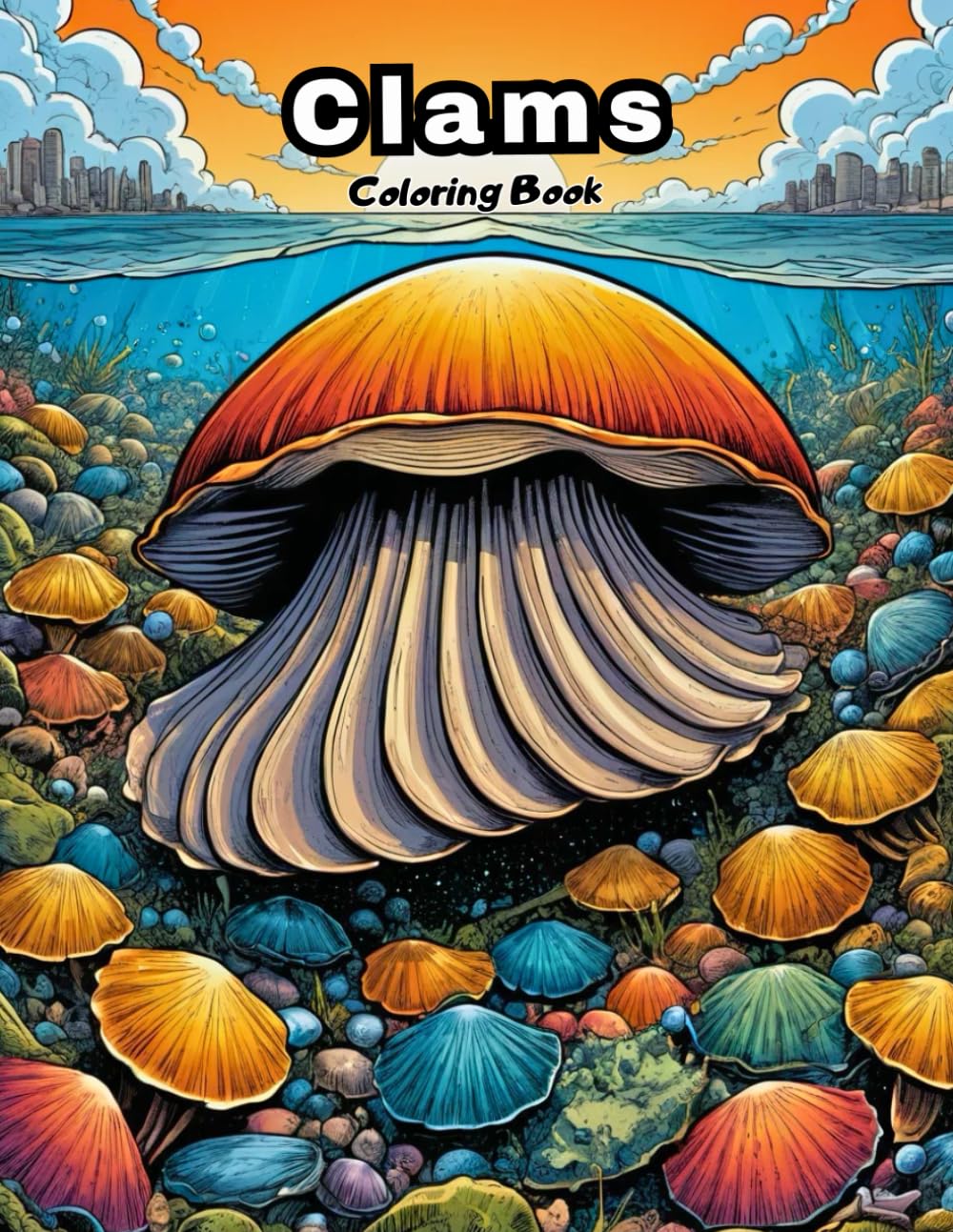 Cute Clams Coloring Book: Adorable Sea Shell Designs for Toddlers! (UNDER THE SEA COLORING BOOKS)