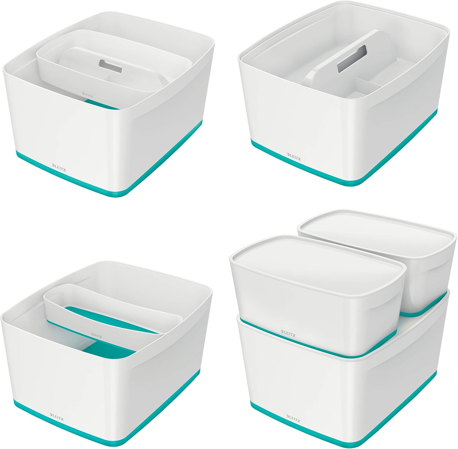 Leitz Storage Box with Lid, Ice Blue, 38.5 x 31.8 x 19.8 cm